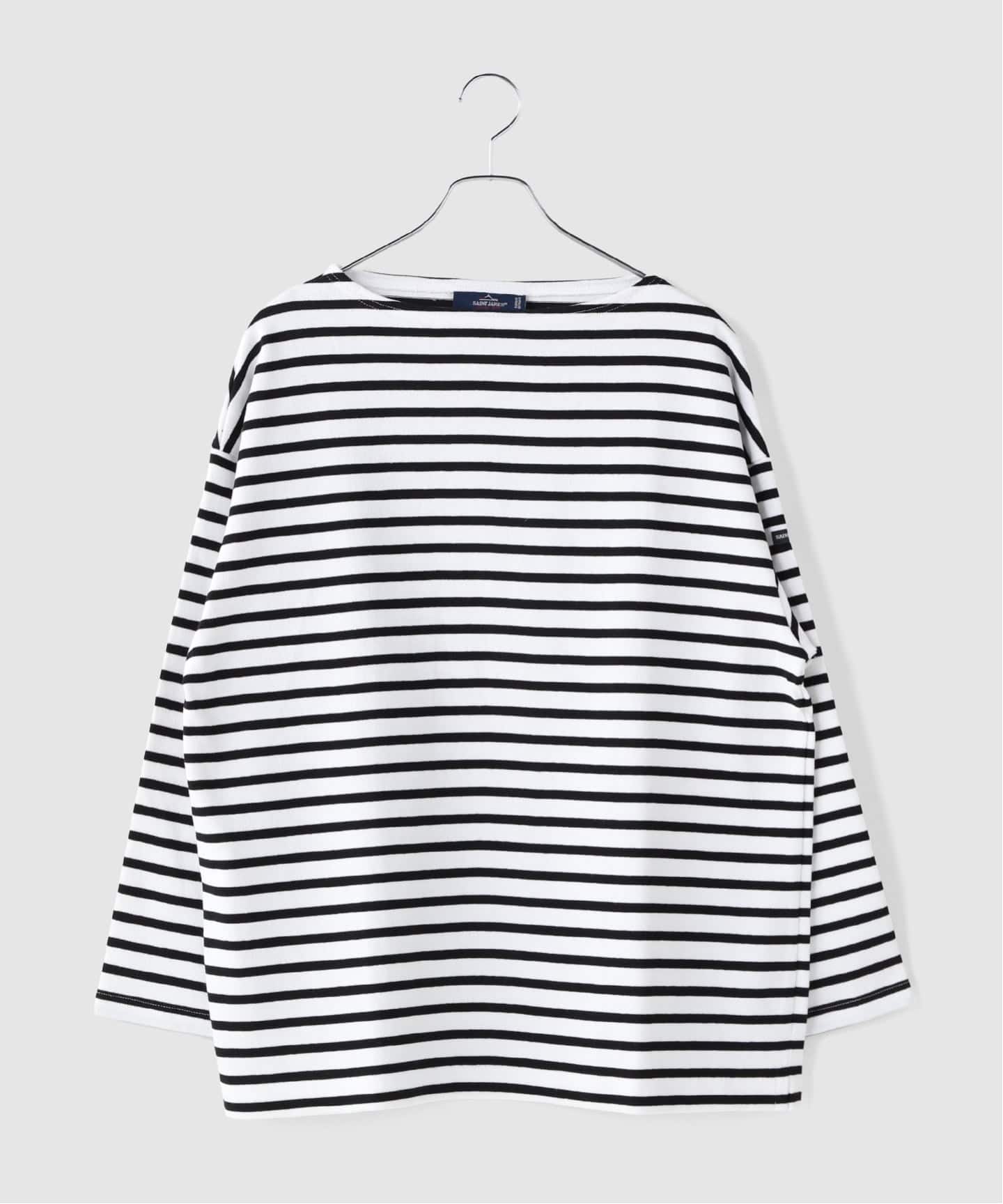 SAINT JAMES OUESSANT ボーダーカットソー 白黒 T5 OUESSANT LOOSE / ウェッソンルーズ ボーダー（Tシャツ／カットソー