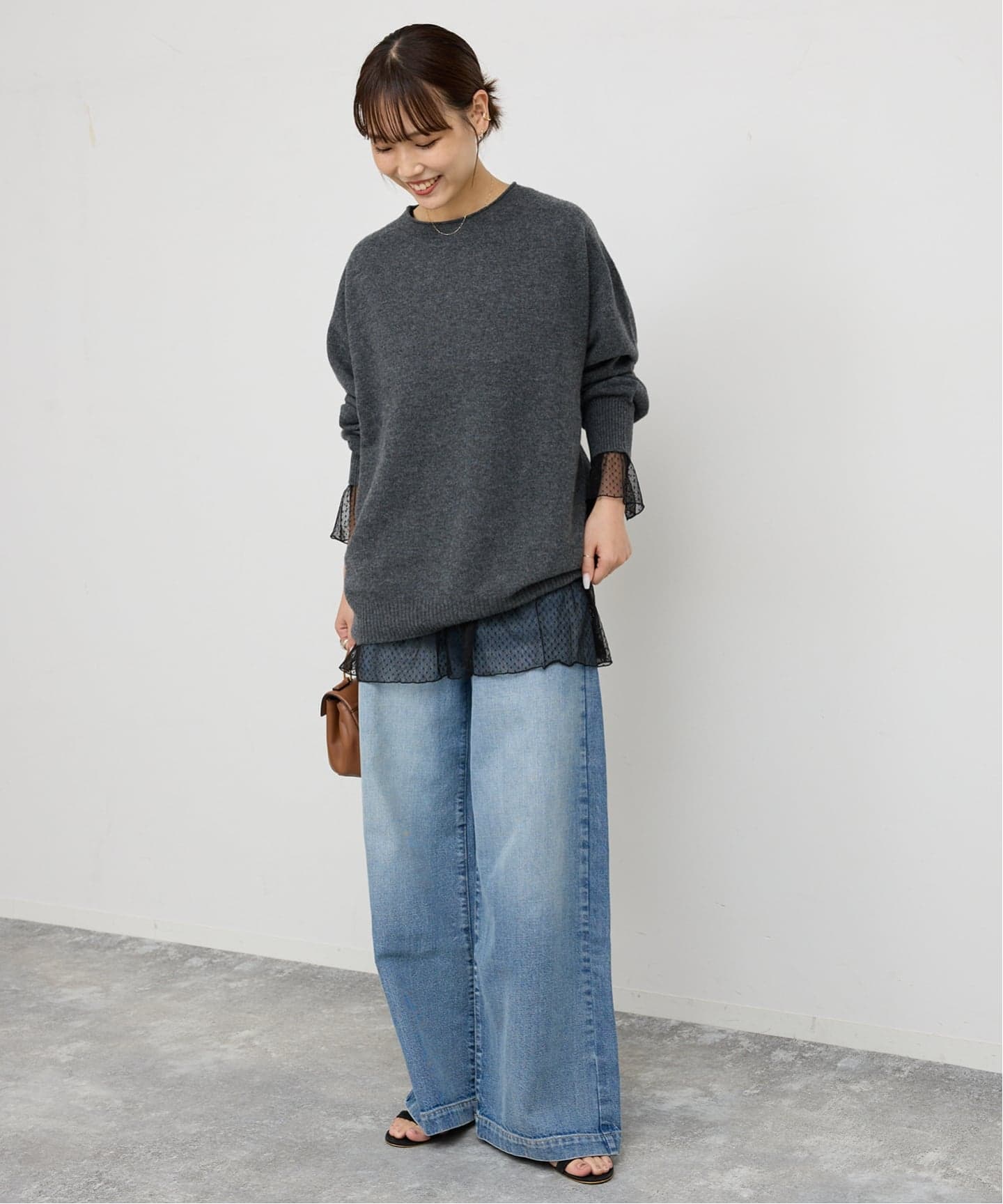 追加4》チュールドットチュニックプルオーバー（Tシャツ／カットソー