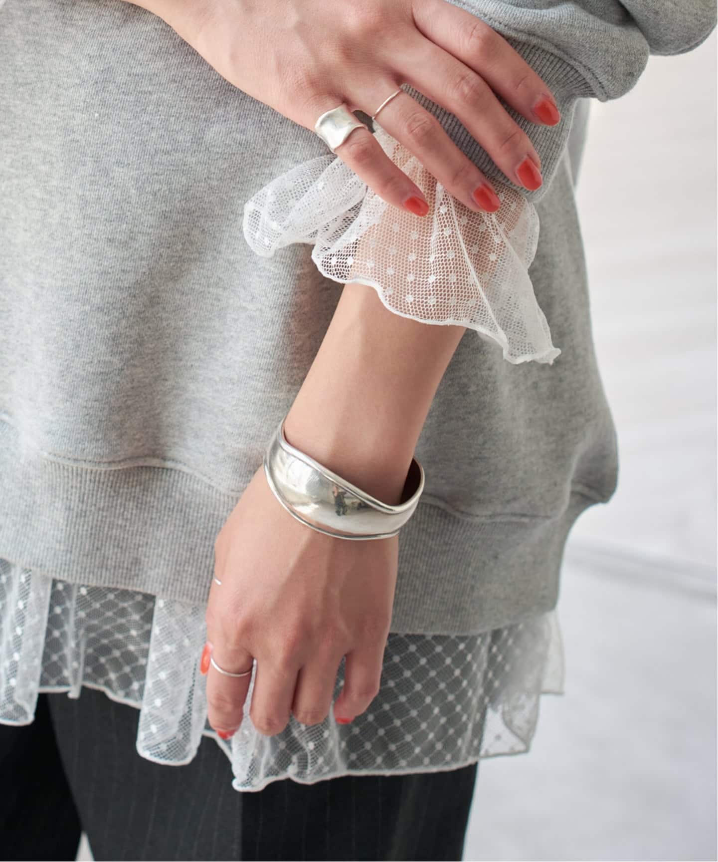 追加4》チュールドットチュニックプルオーバー（Tシャツ／カットソー