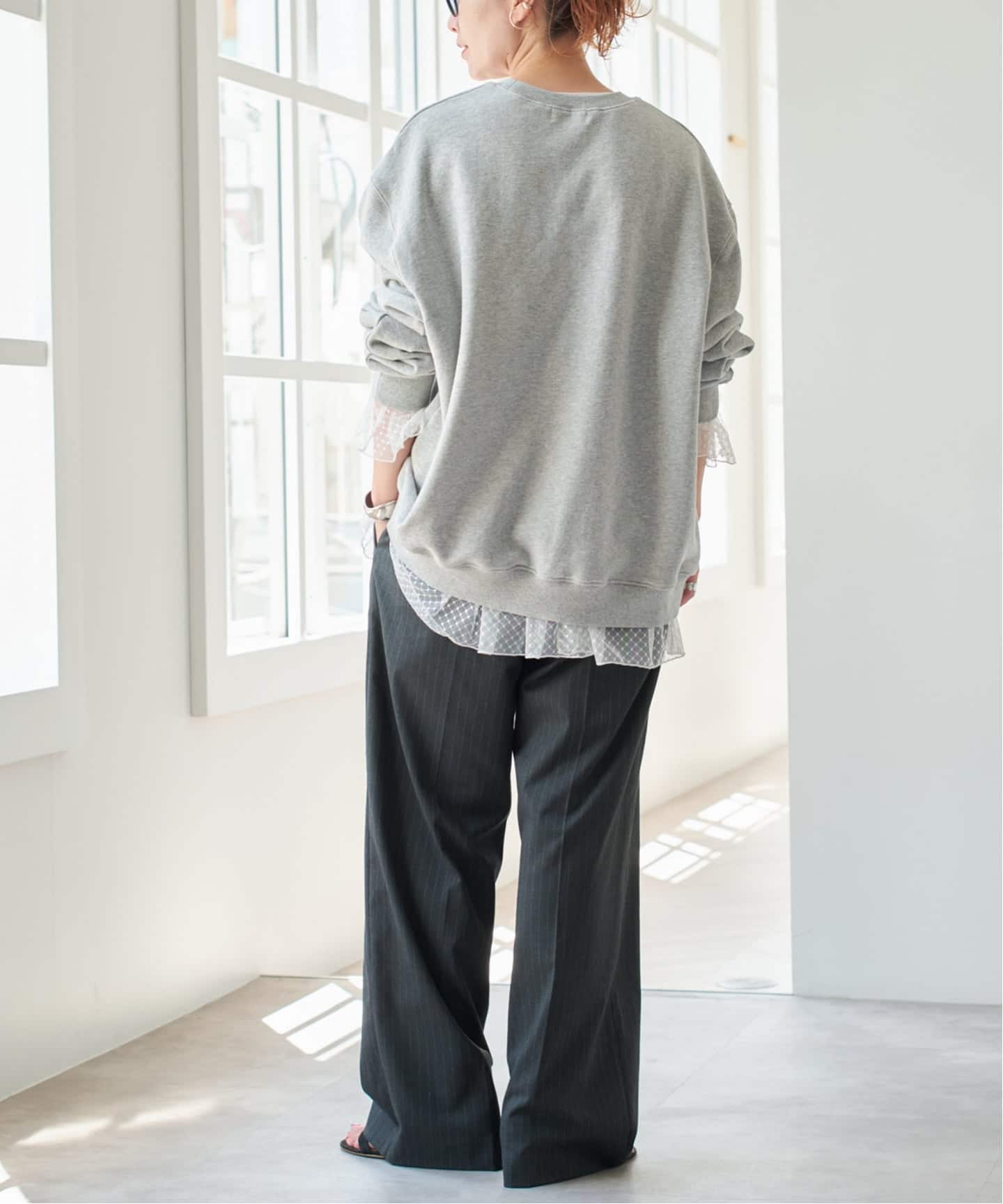 追加4》チュールドットチュニックプルオーバー（Tシャツ／カットソー