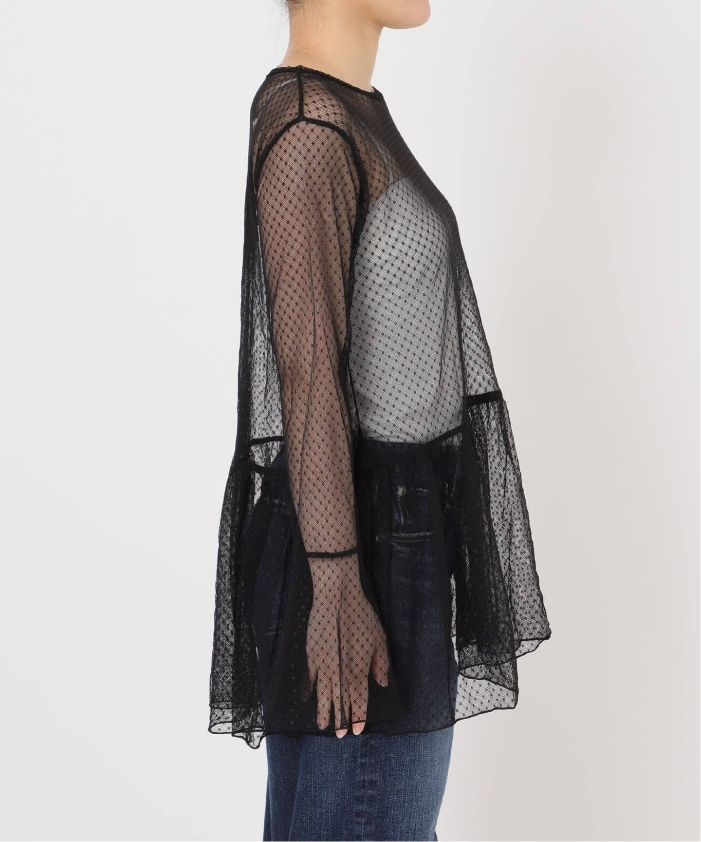 追加4》チュールドットチュニックプルオーバー（Tシャツ／カットソー