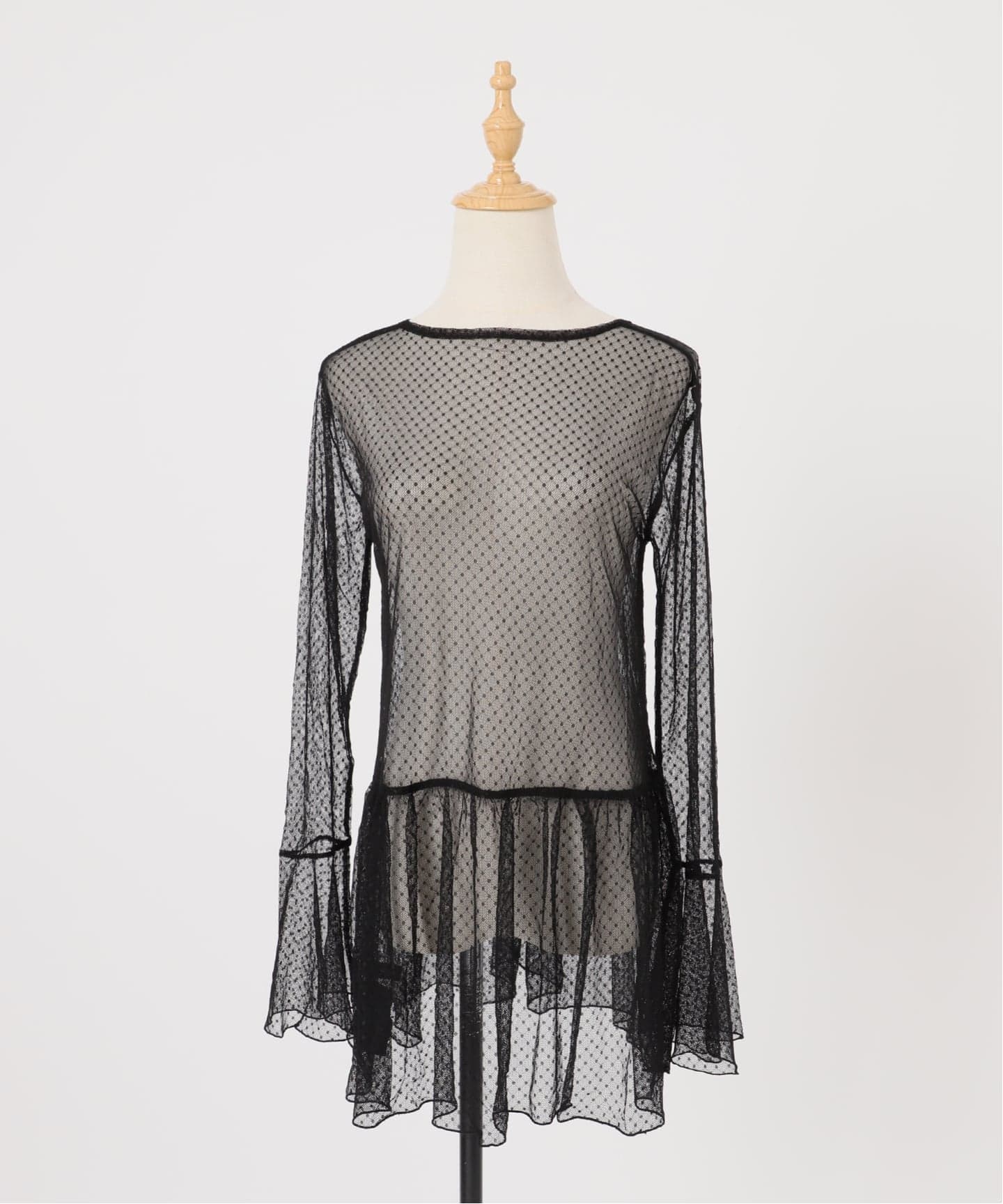 追加4》チュールドットチュニックプルオーバー（Tシャツ／カットソー