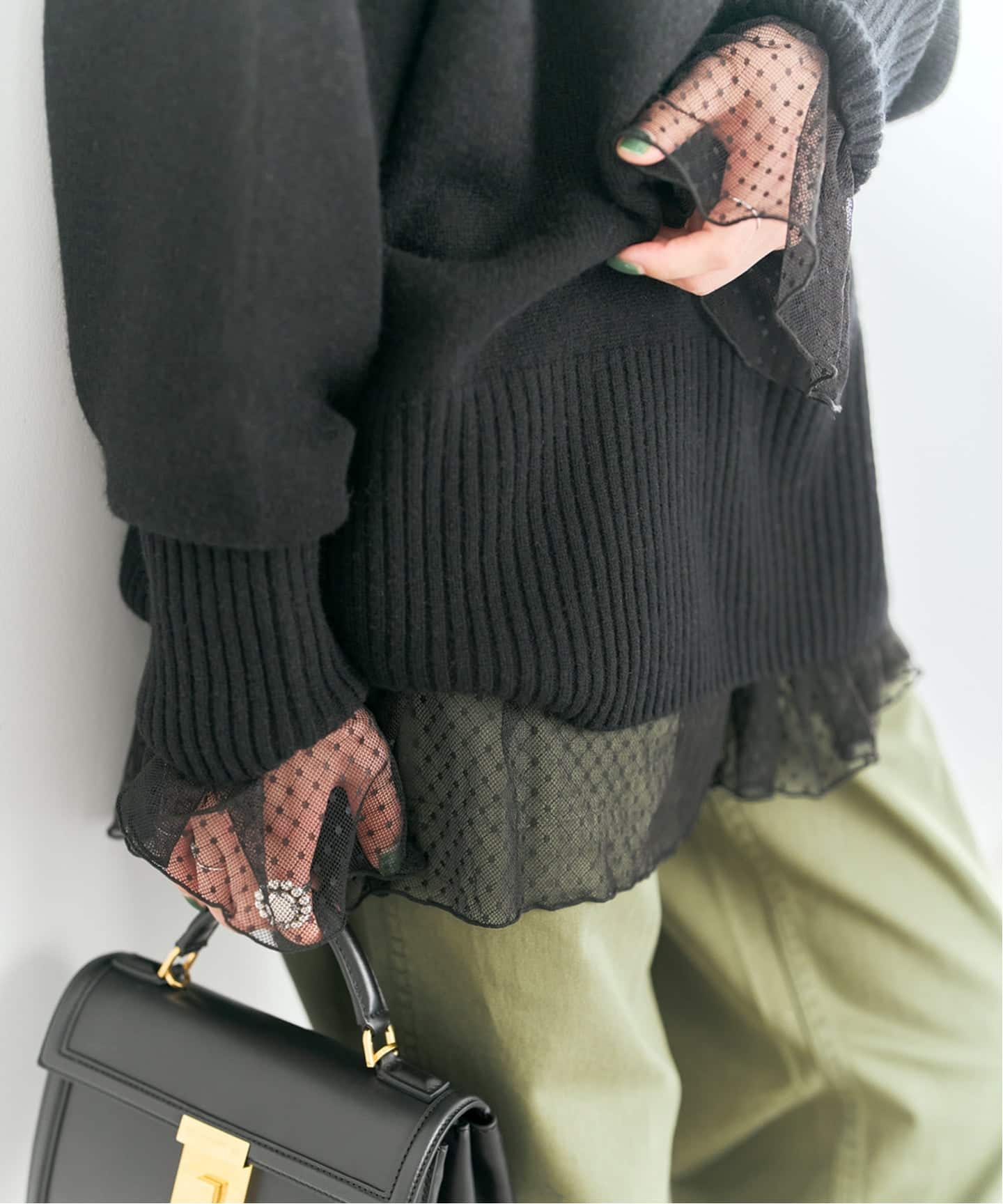 追加4》チュールドットチュニックプルオーバー（Tシャツ／カットソー