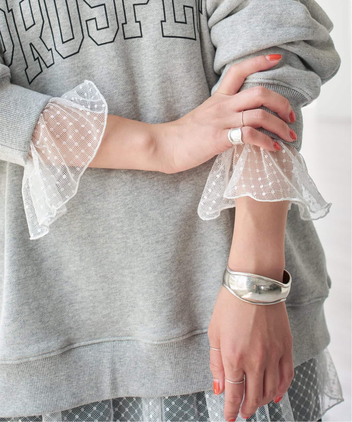 追加4》チュールドットチュニックプルオーバー（Tシャツ／カットソー