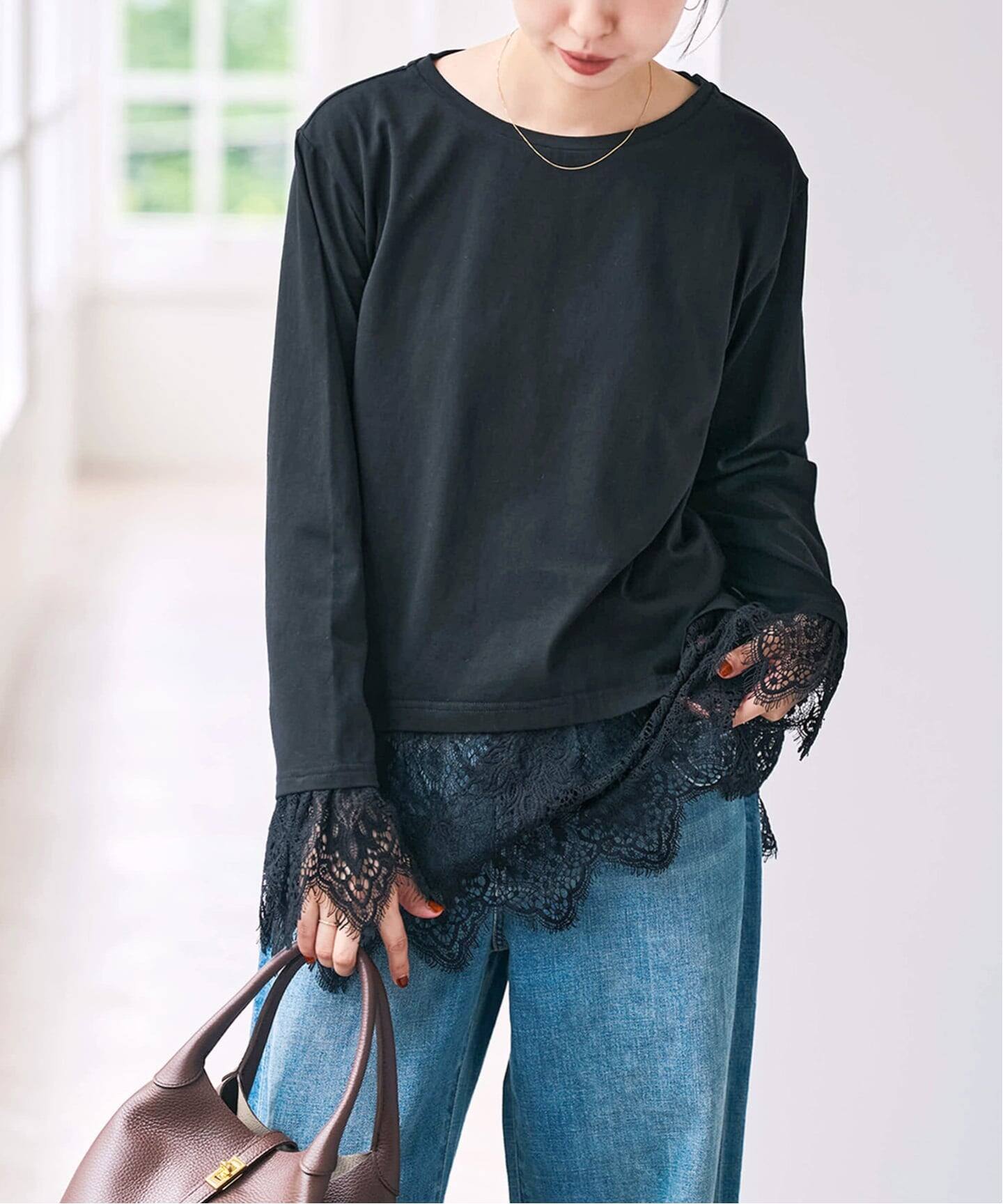 予約》レースドッキングプルオーバー（Tシャツ／カットソー）｜Spick 