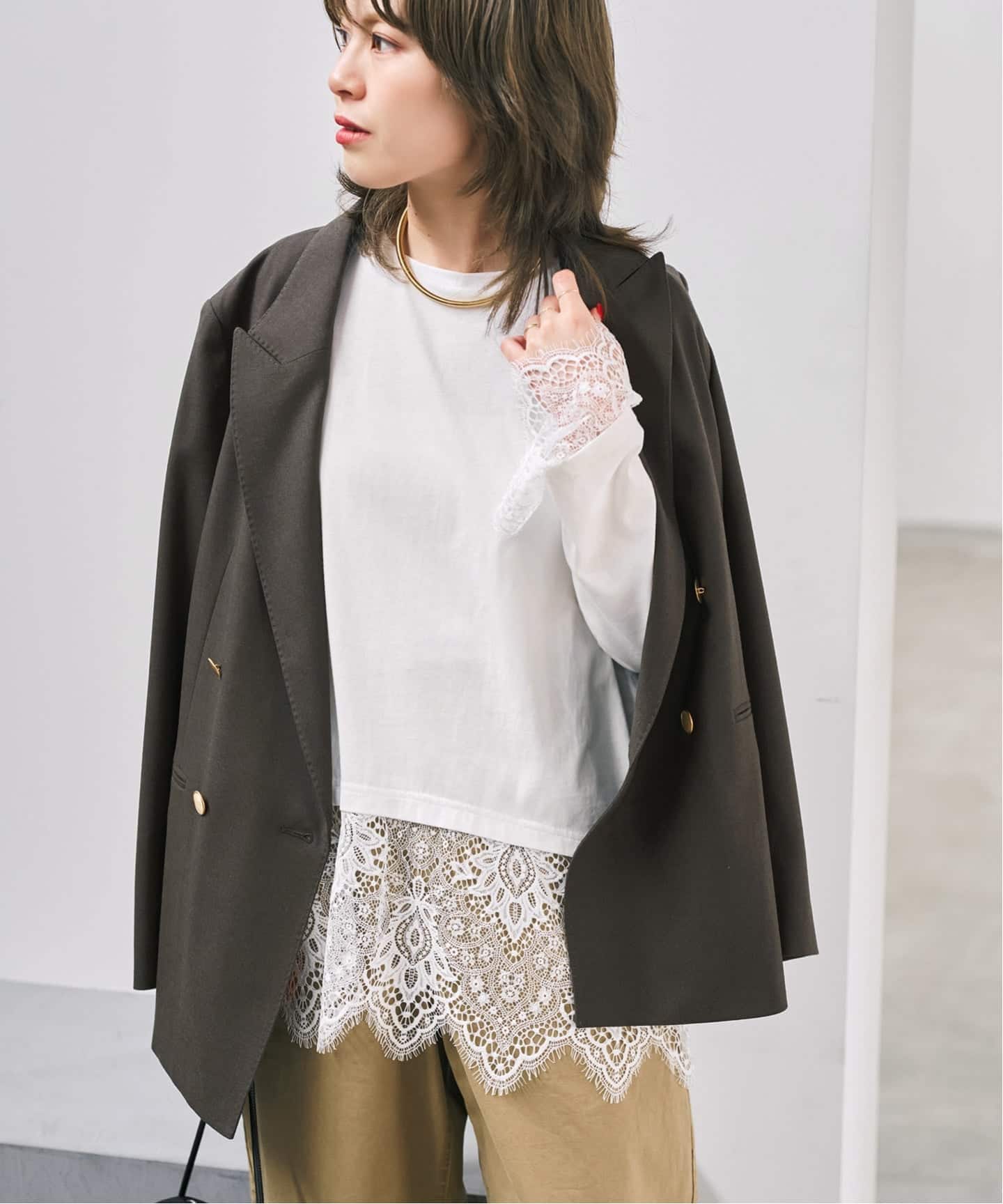 レースドッキングプルオーバー（Tシャツ／カットソー）｜Spick & Span