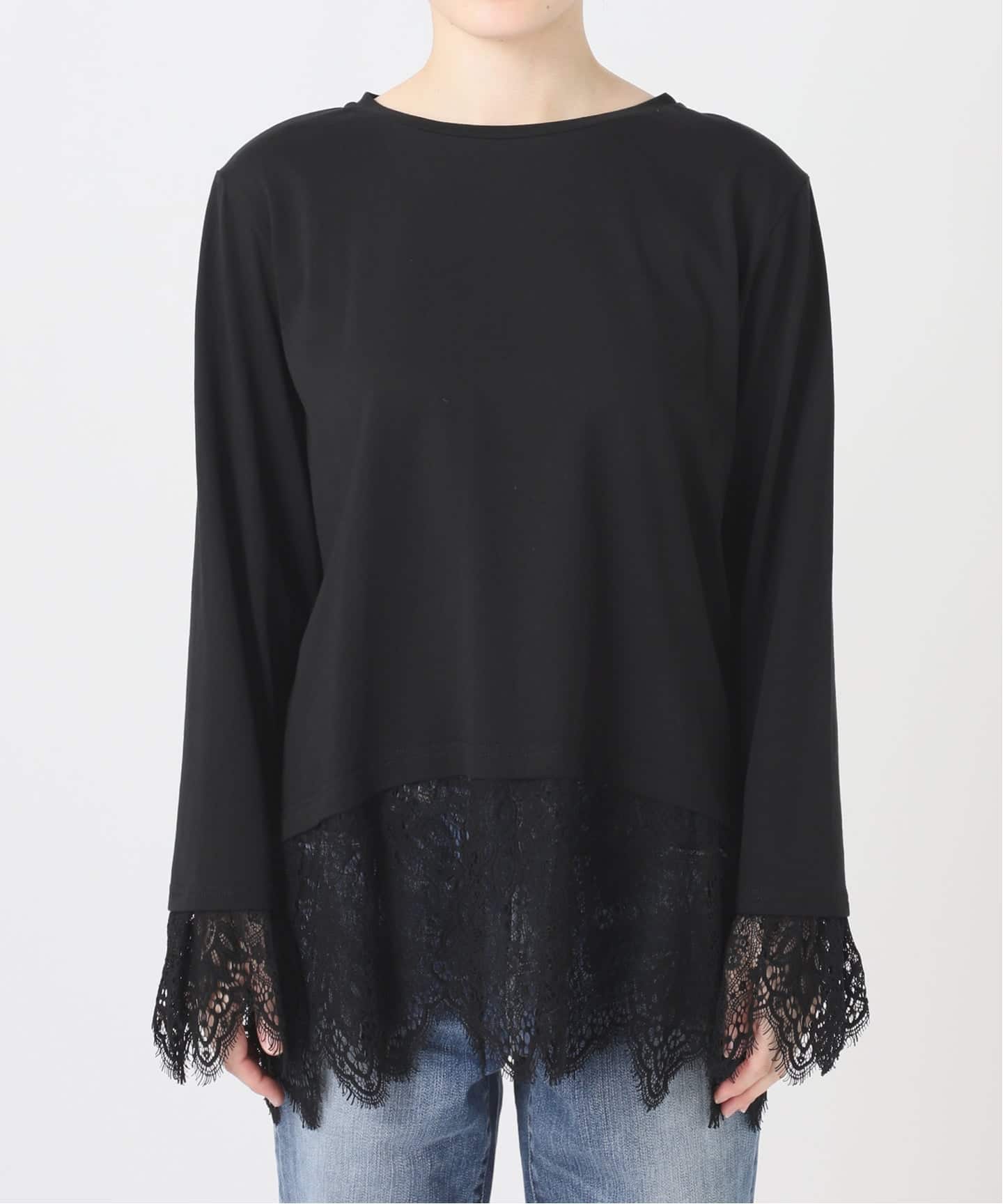 予約》レースドッキングプルオーバー（Tシャツ／カットソー）｜Spick