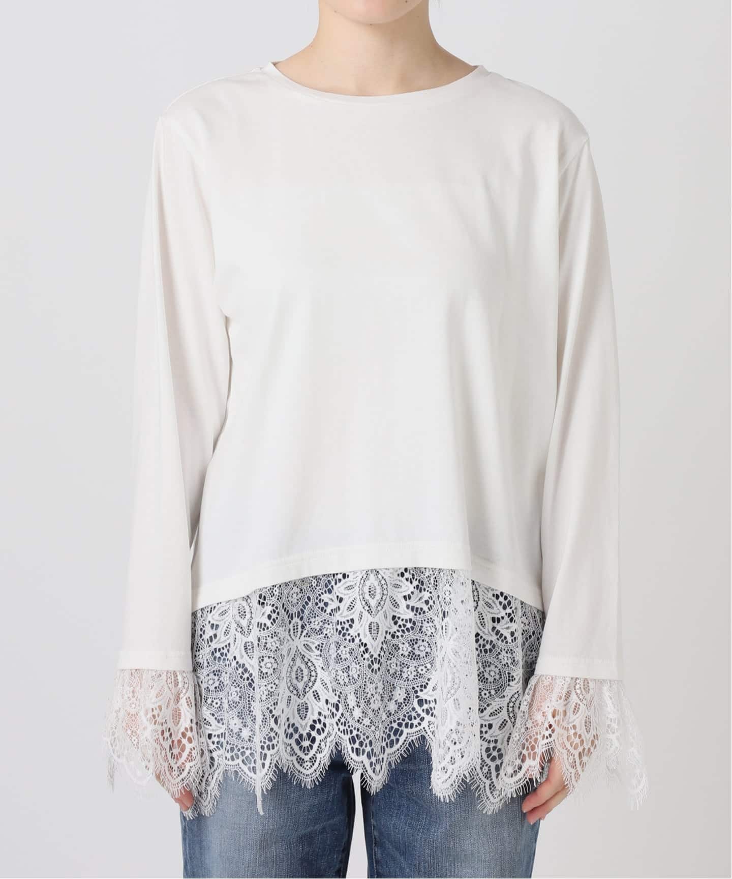 予約》レースドッキングプルオーバー（Tシャツ／カットソー）｜Spick