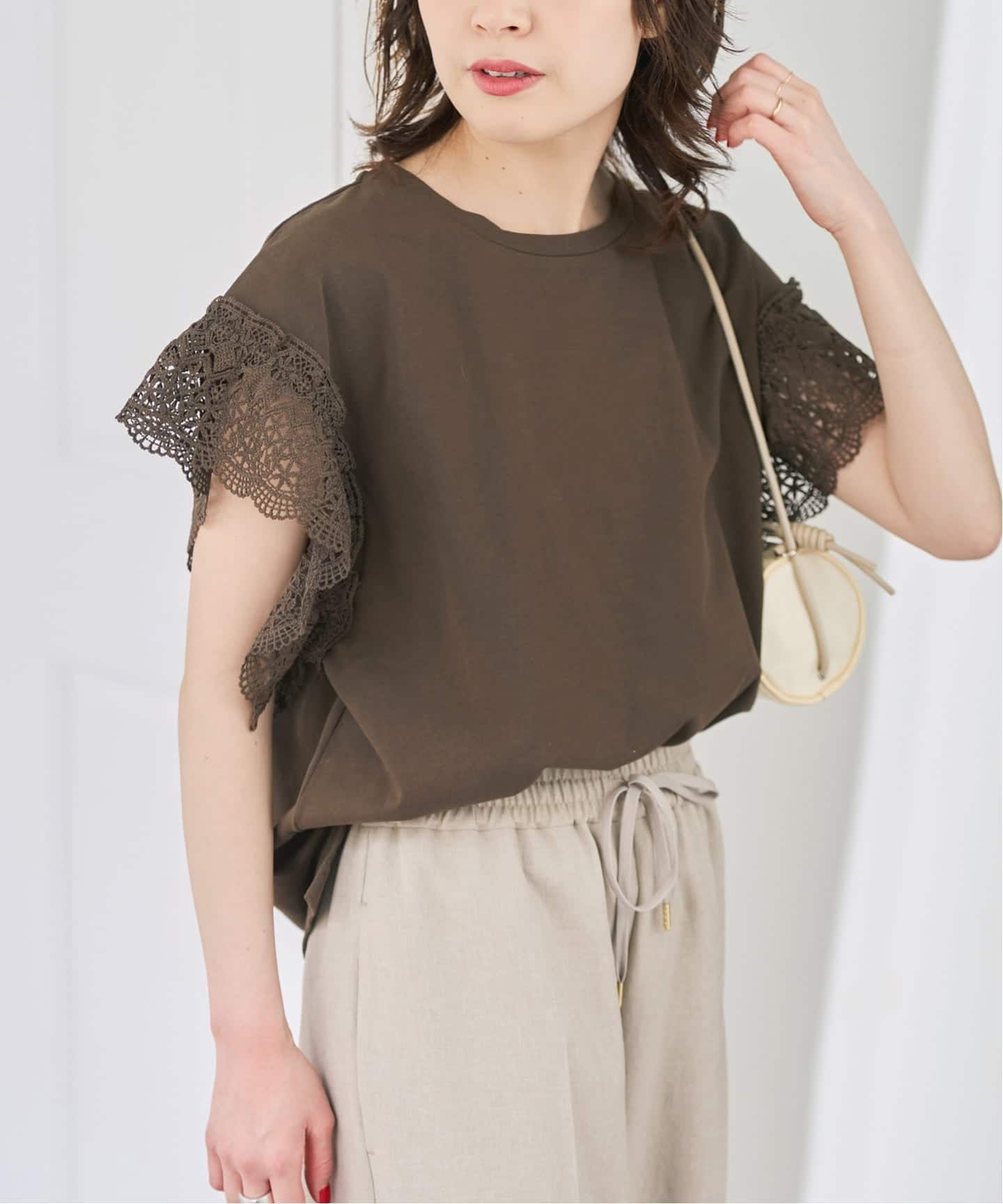 2026SS ケミカルレーススリーブプルオーバー ブラウン　新品 ケミカルレーススリーブプルオーバー（Tシャツ／カットソー）｜Spick
