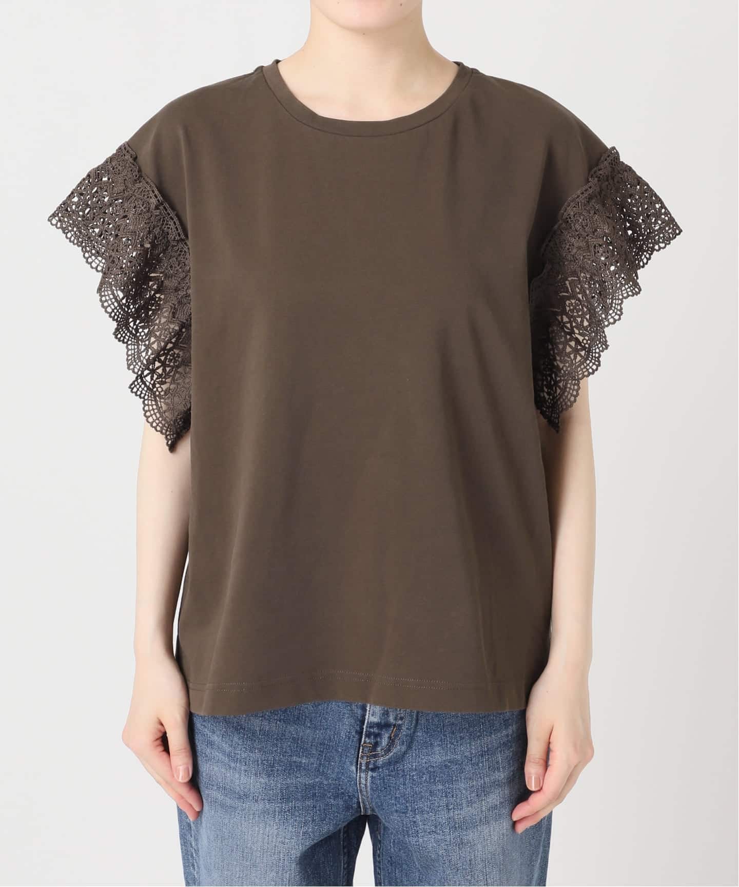 Spick & Span ケミカルレーススリーブプルオーバー　新品タグ付ブラウン ケミカルレーススリーブプルオーバー（Tシャツ／カットソー）｜Spick
