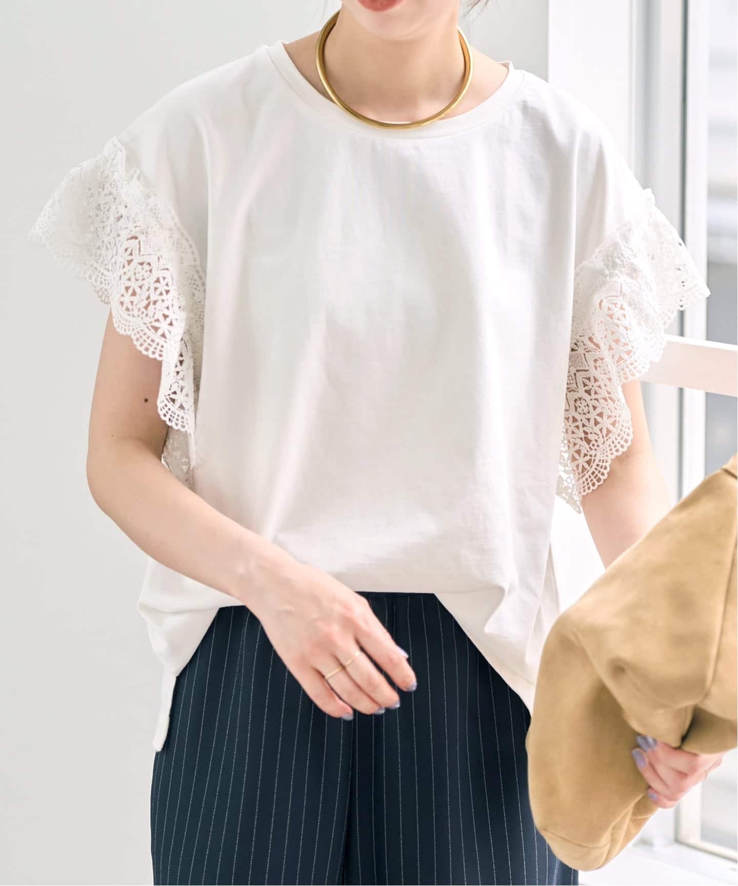 追加》ケミカルレーススリーブプルオーバー（Tシャツ／カットソー