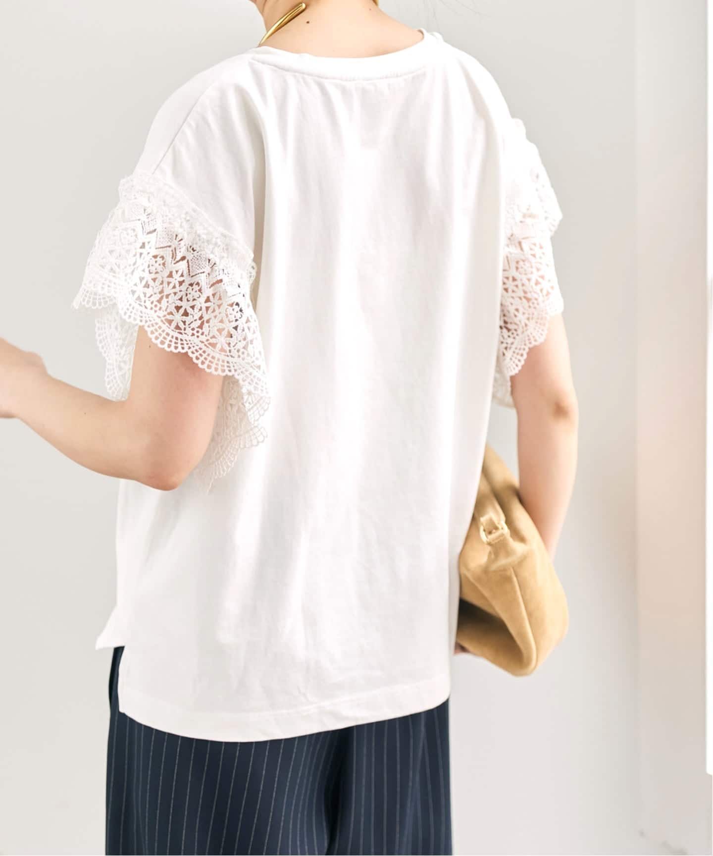 追加》ケミカルレーススリーブプルオーバー（Tシャツ／カットソー