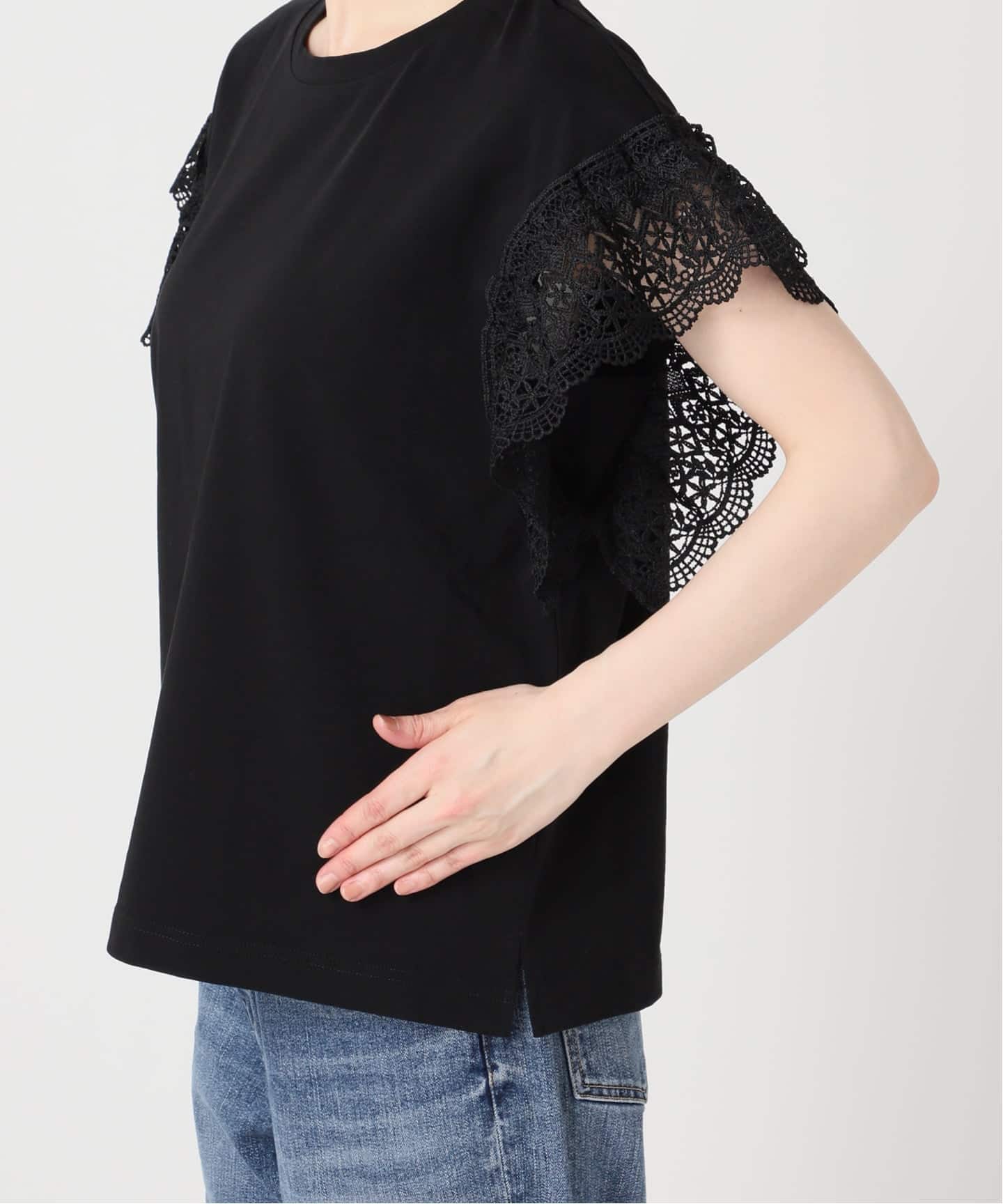 追加》ケミカルレーススリーブプルオーバー（Tシャツ／カットソー