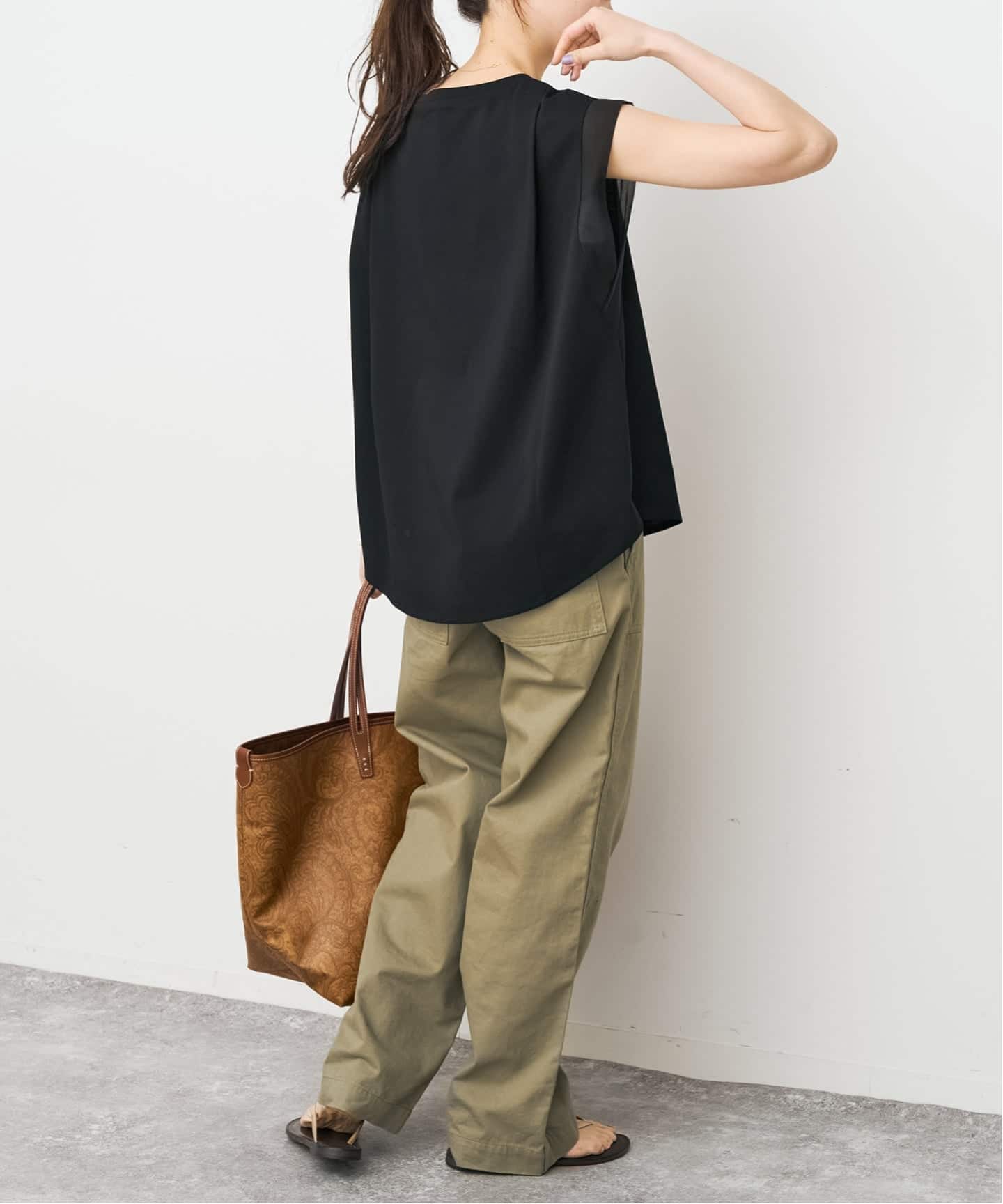 オーガンジーコンビルーズプルオーバー（Tシャツ／カットソー）｜Spick