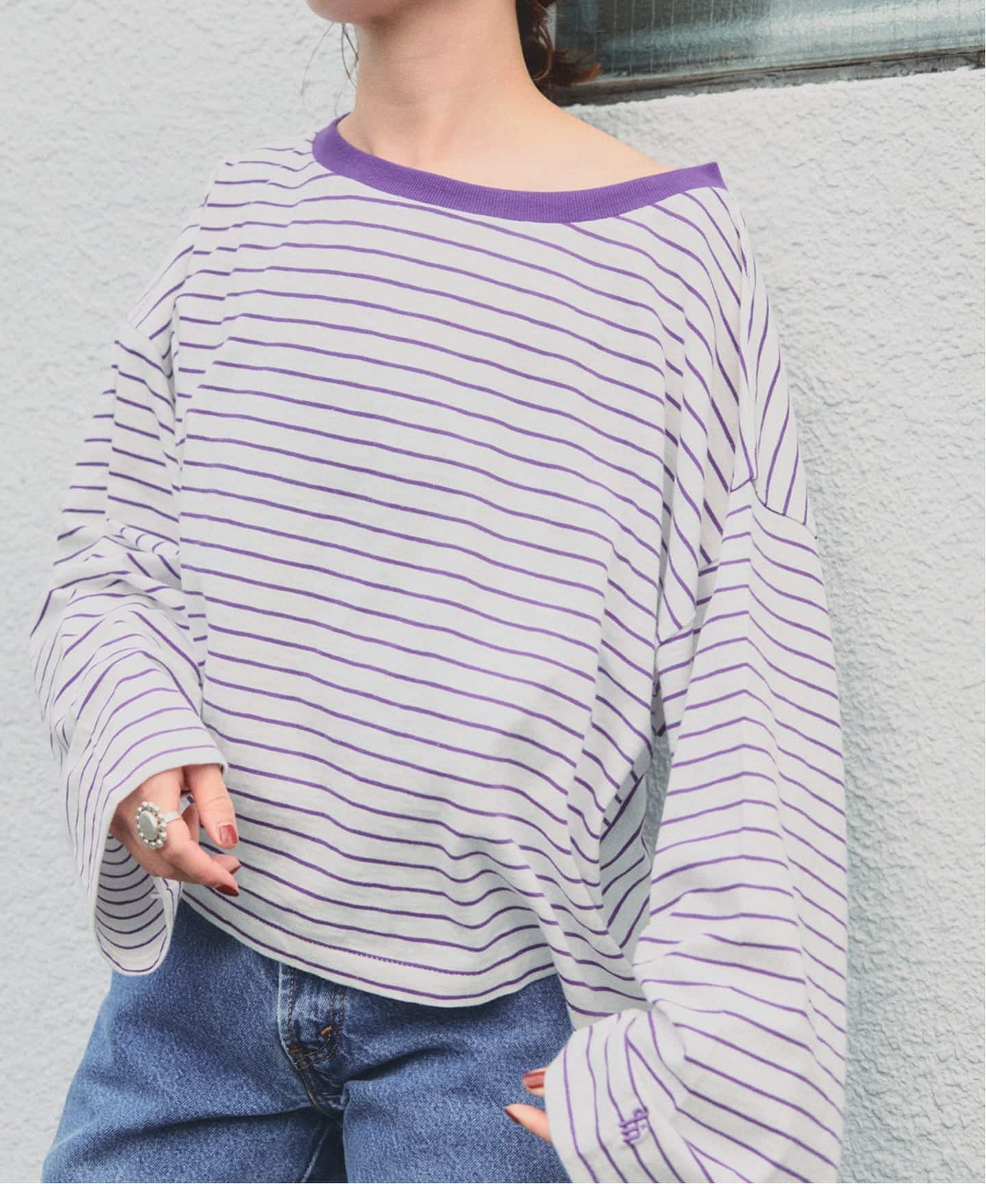 a&m ロングスリーブワイドボーダーTEE（Tシャツ／カットソー）｜Spick