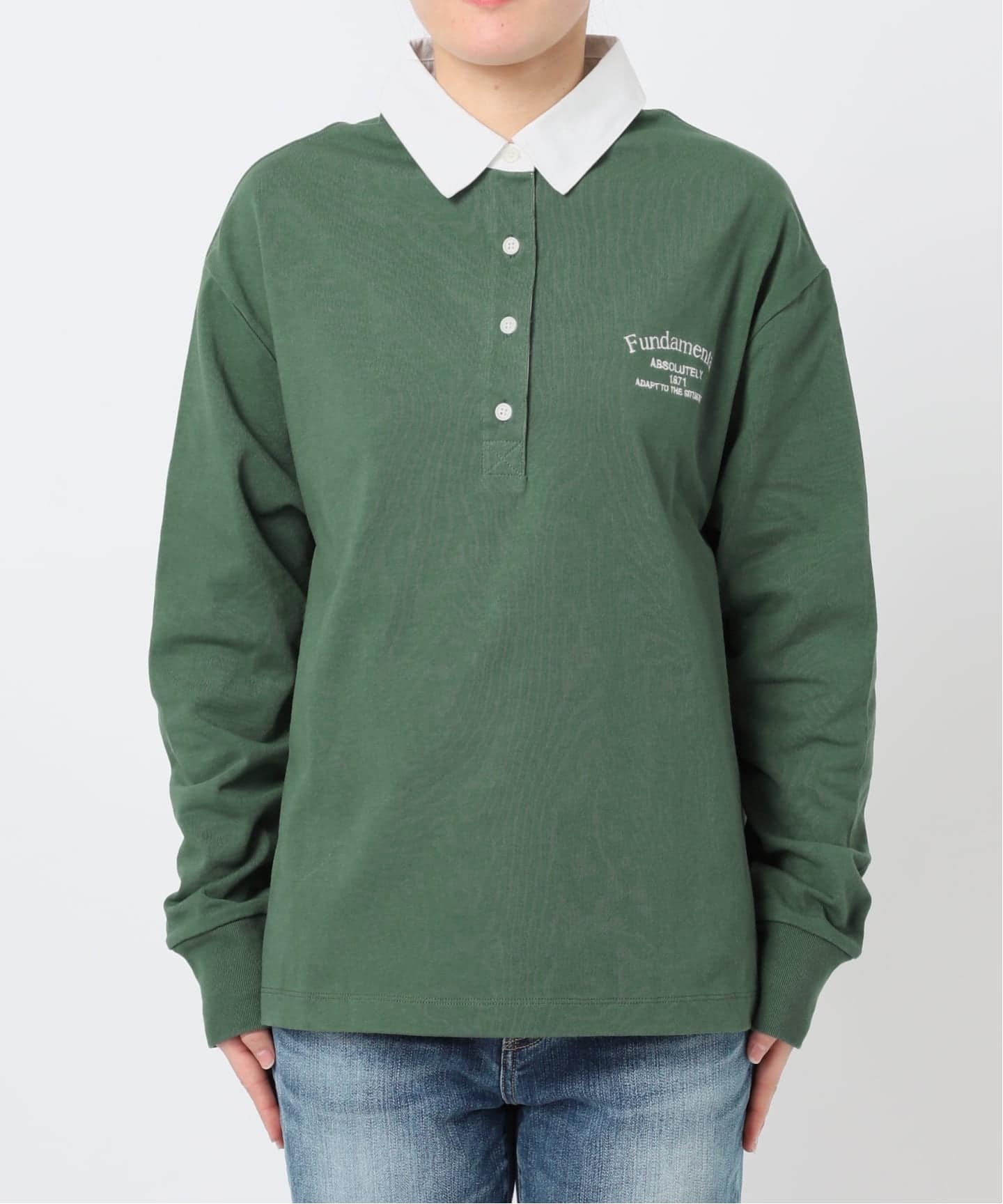 新品 スピックアンドスパン 23秋冬 ラガーシャツ ロンT フリーサイズ