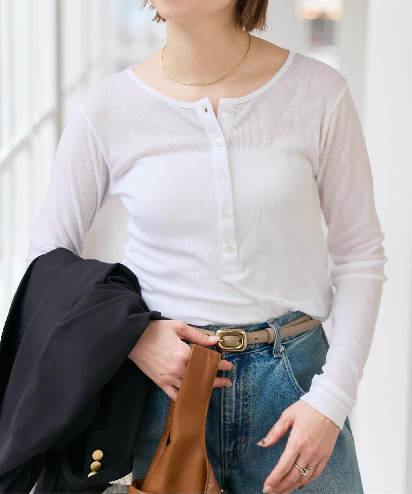 シアーヘンリーネックTシャツ（Tシャツ／カットソー）｜Spick & Span