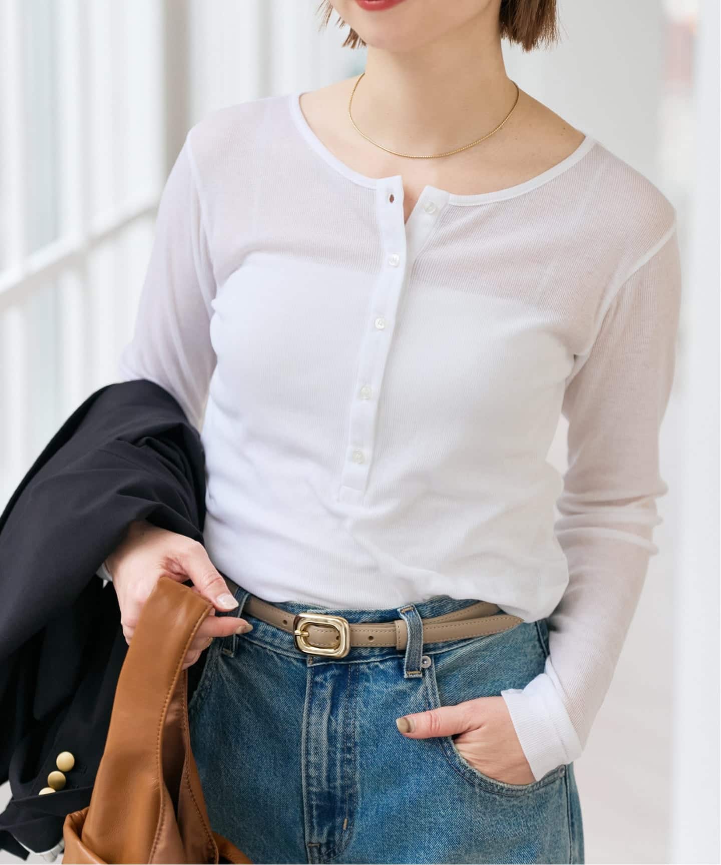 シアーヘンリーネックTシャツ（Tシャツ／カットソー）｜Spick & Span