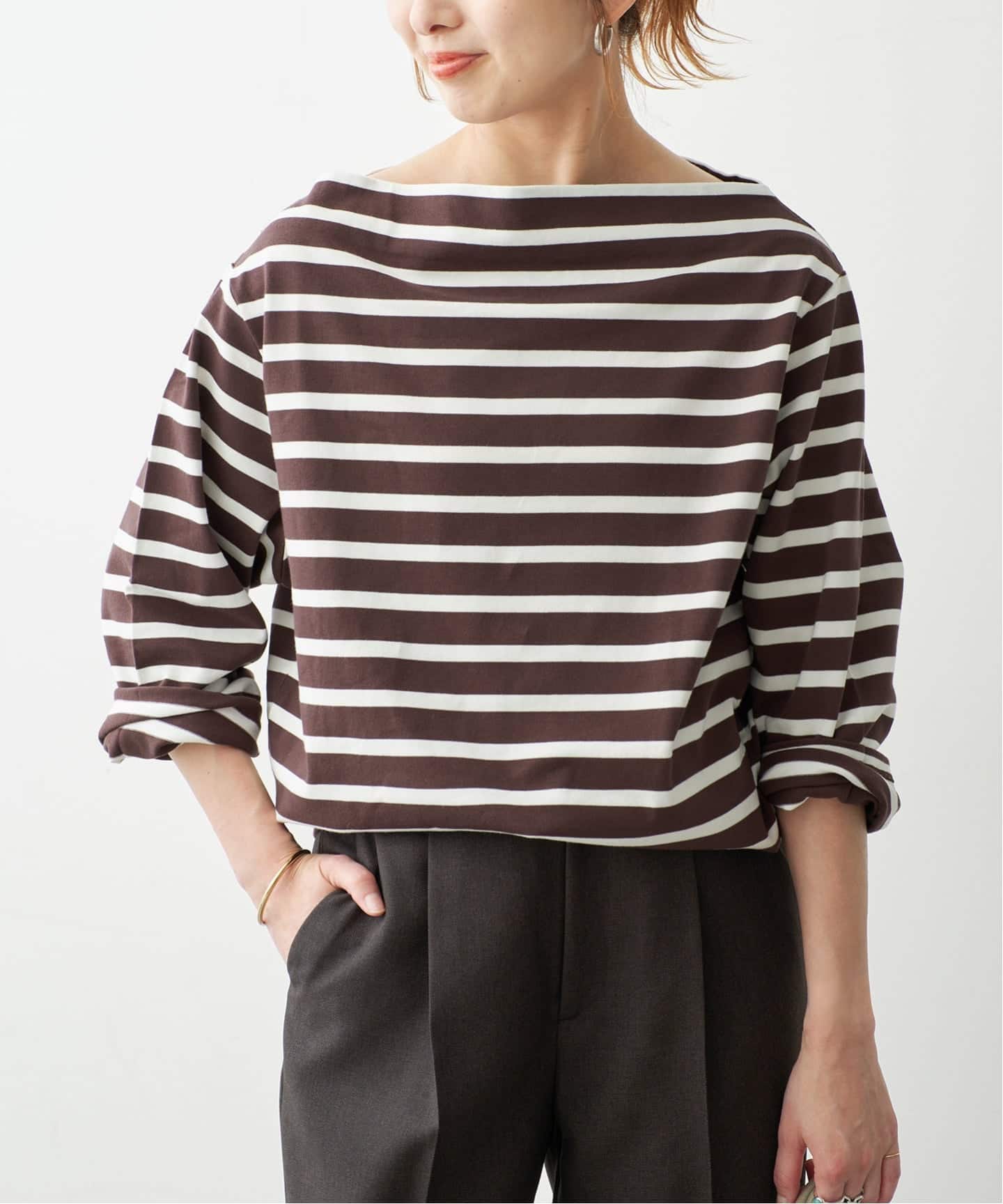 ボートネックロングスリーブTシャツ（Tシャツ／カットソー）｜Spick