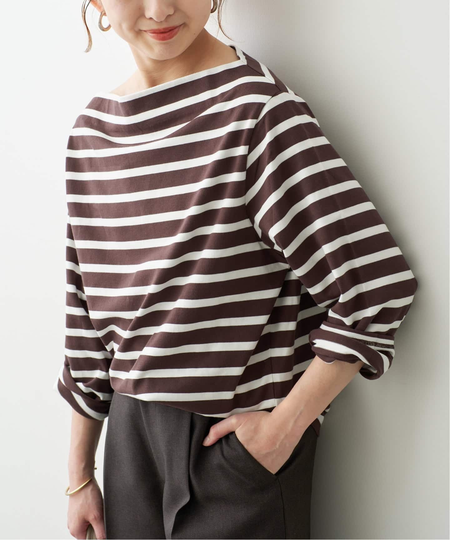 予約》ボートネックロングスリーブTシャツ（Tシャツ／カットソー