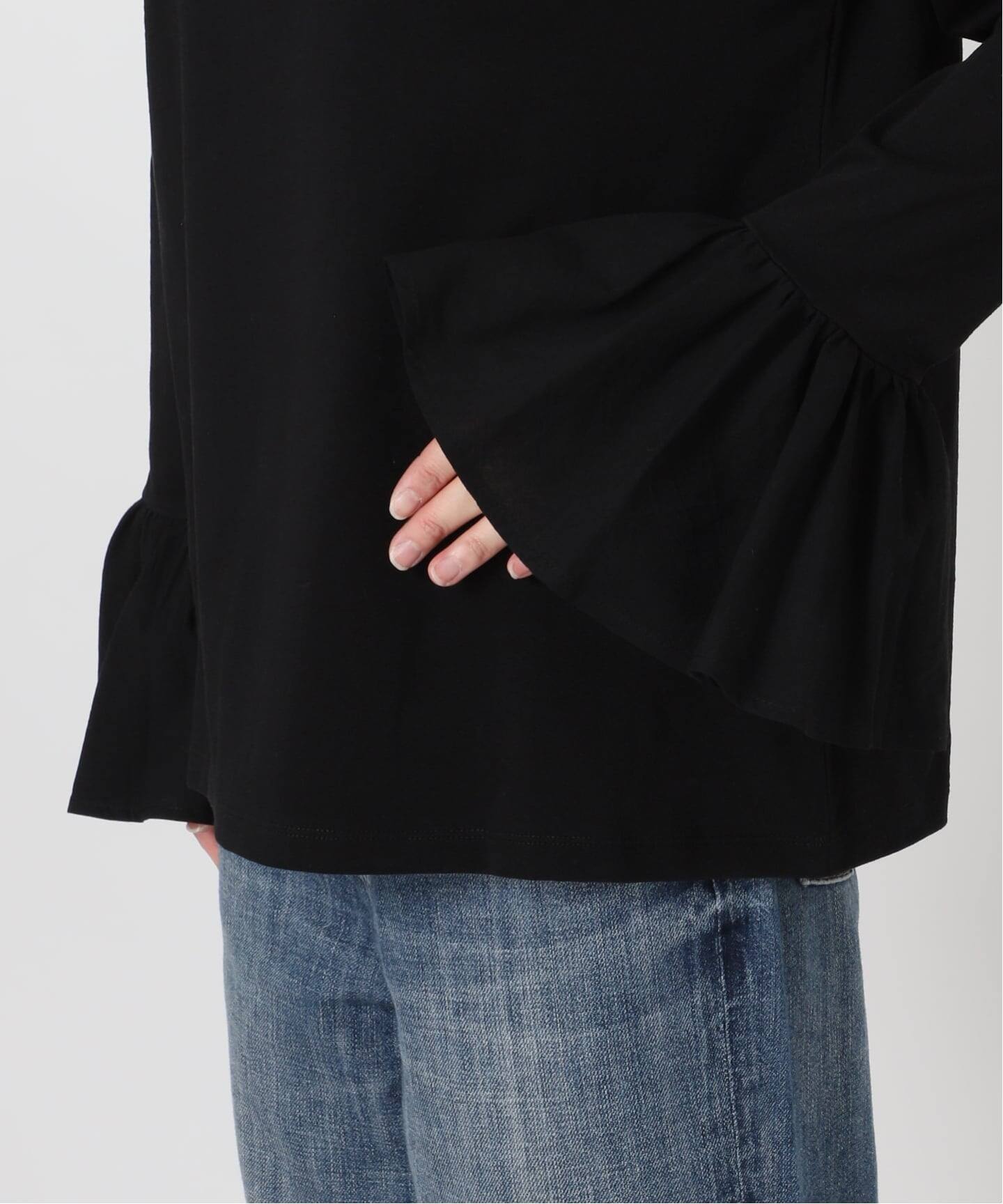 追加》フリルスリーブクルーネックTEE（Tシャツ／カットソー）｜Spick