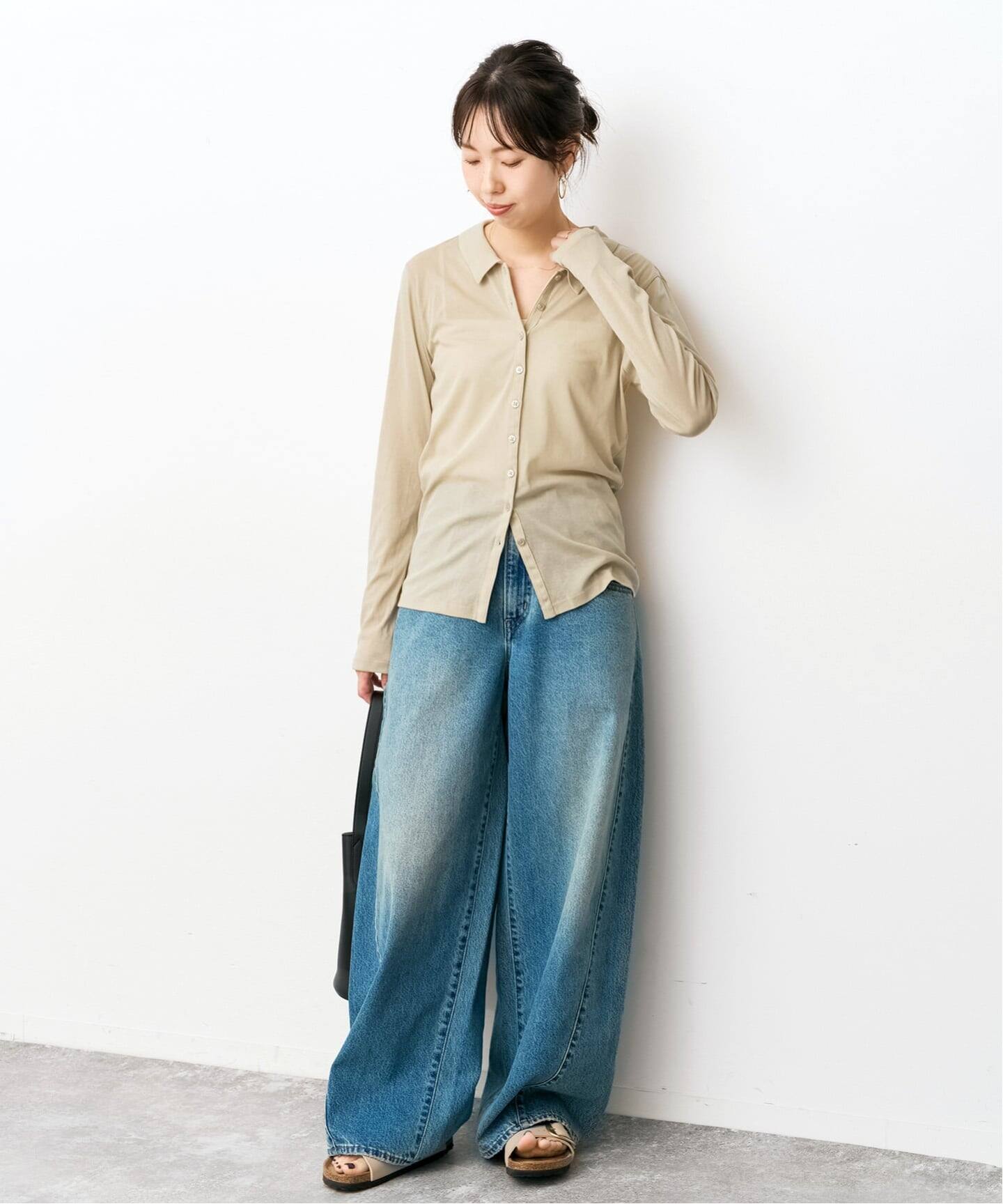 接触冷感》シアーシャツカットソー（Tシャツ／カットソー）｜Spick 