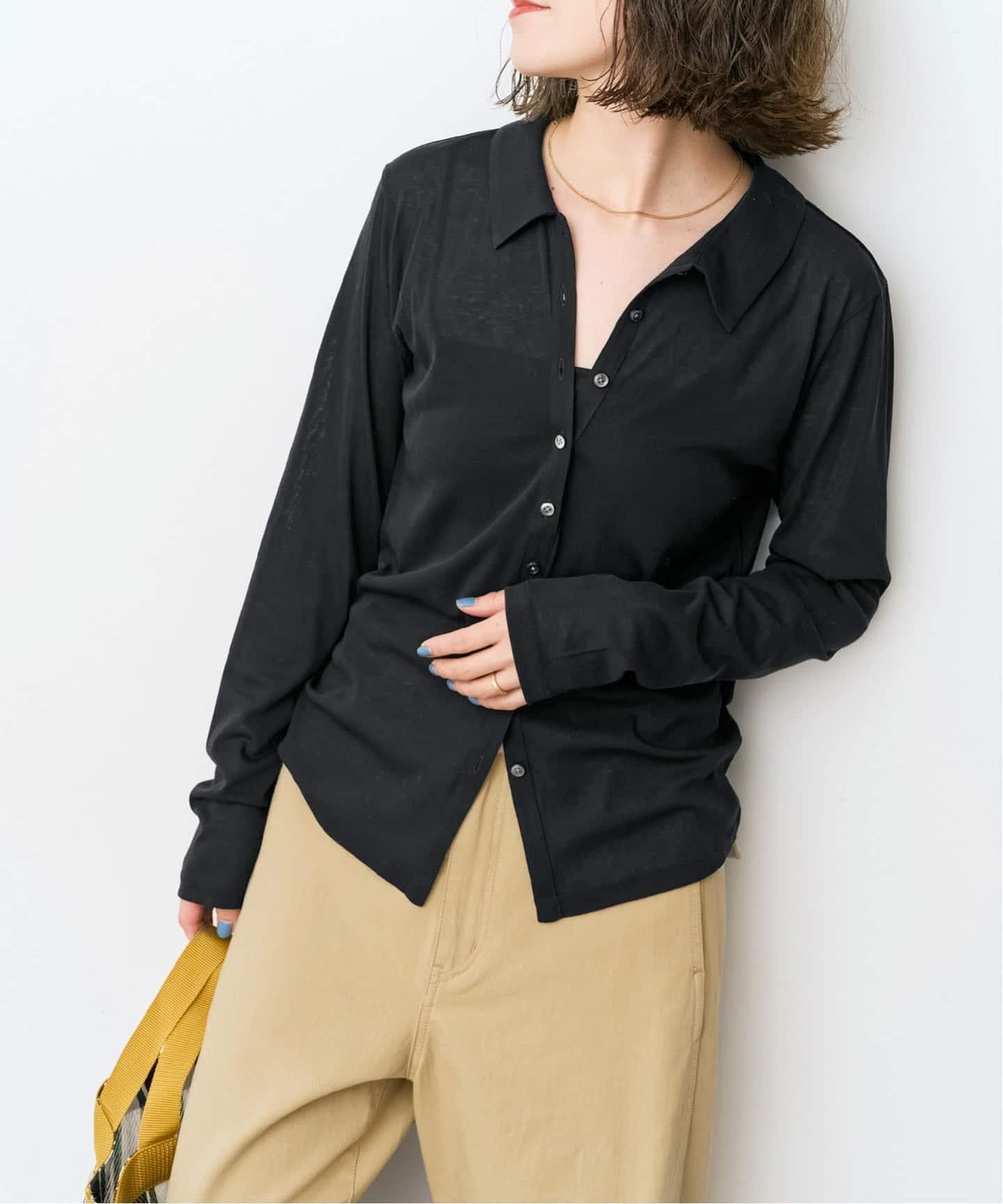 接触冷感》シアーシャツカットソー（Tシャツ／カットソー）｜Spick