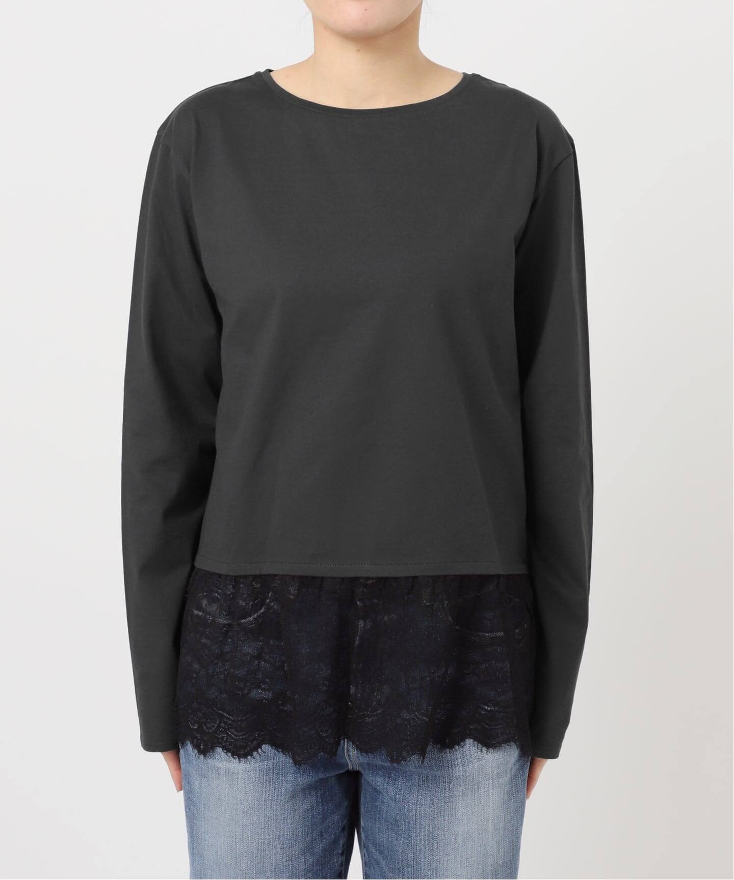 レースドッキングレイヤードカットソー（Tシャツ／カットソー）｜Spick