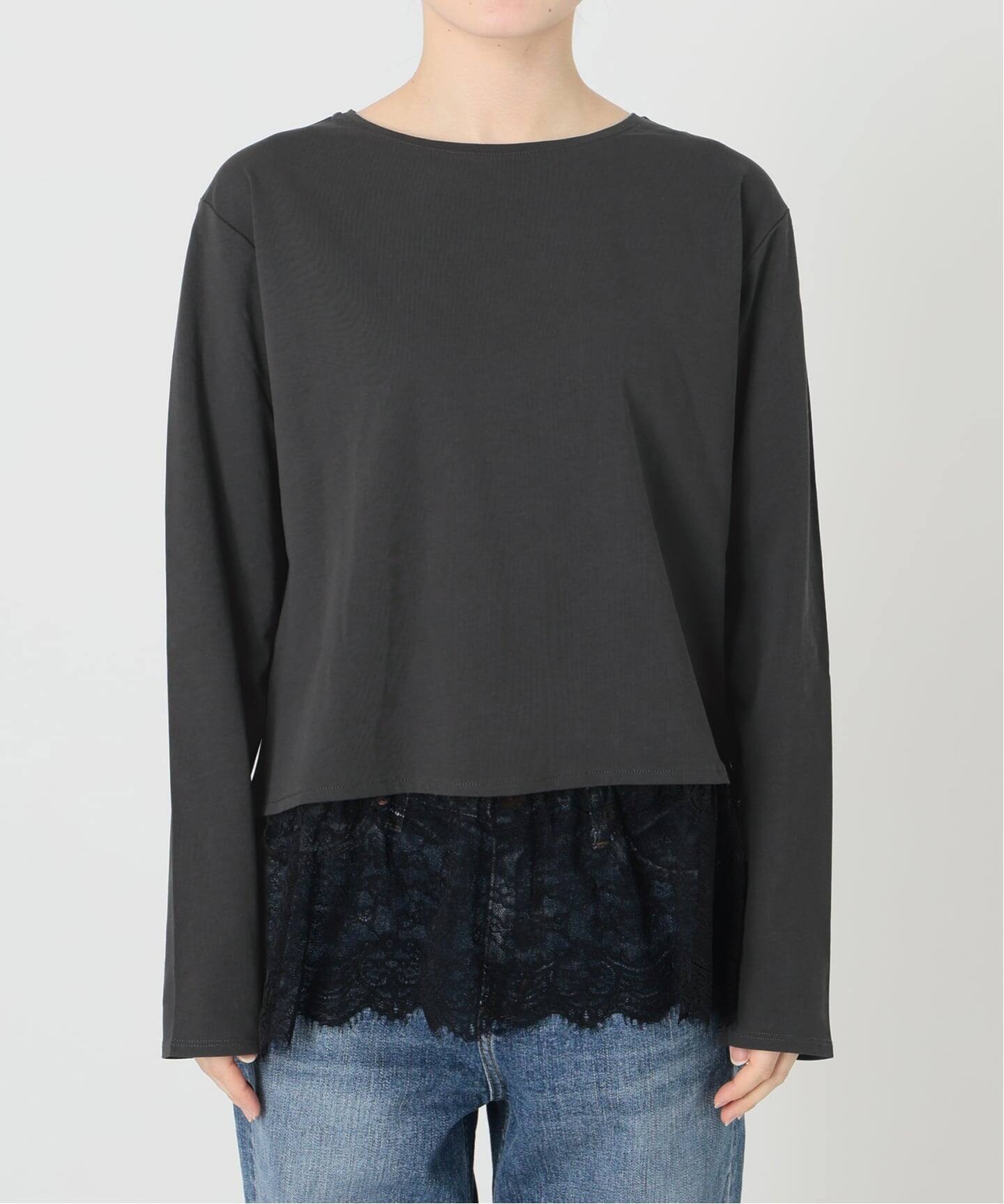 レースドッキングレイヤードプルオーバー（Tシャツ／カットソー