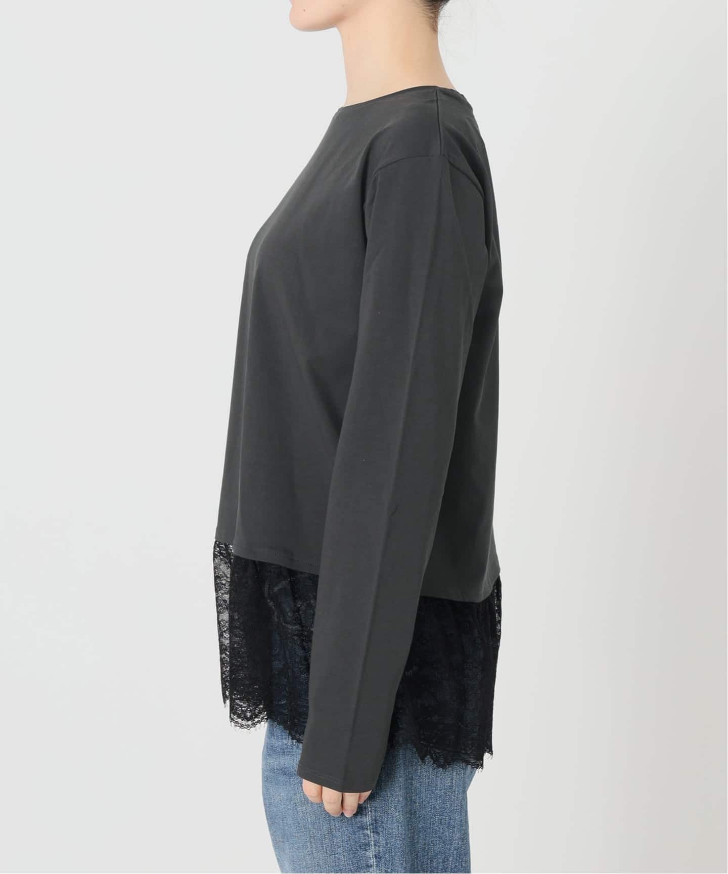 Spick and Span レースドッキングレイヤードプルオーバー Spick＆Span（スピック アンド スパン） tシャツ レースドッキング