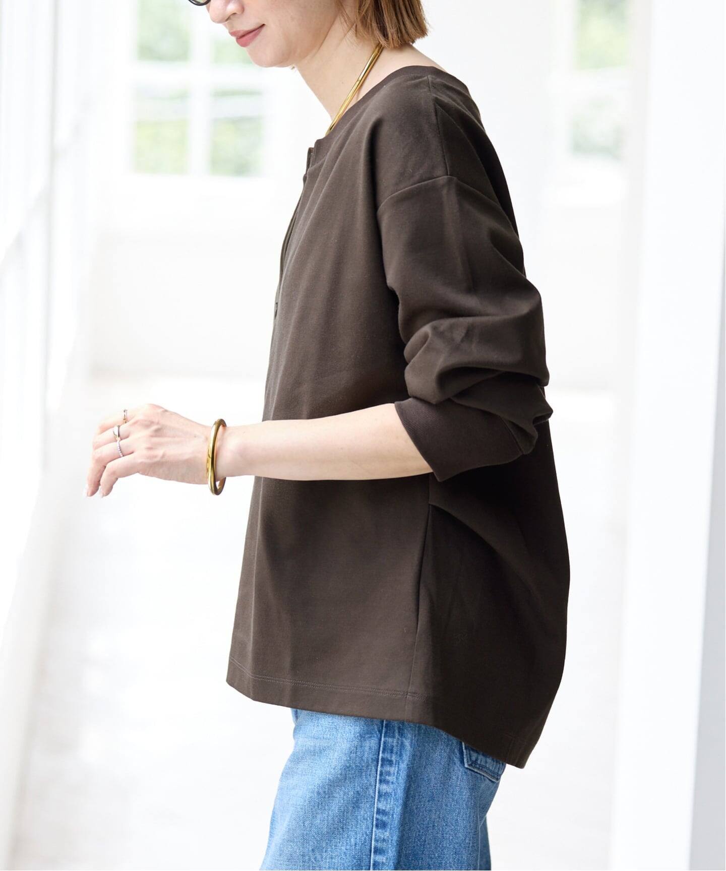 予約》スキッパーネックタックプルオーバー（Tシャツ／カットソー 
