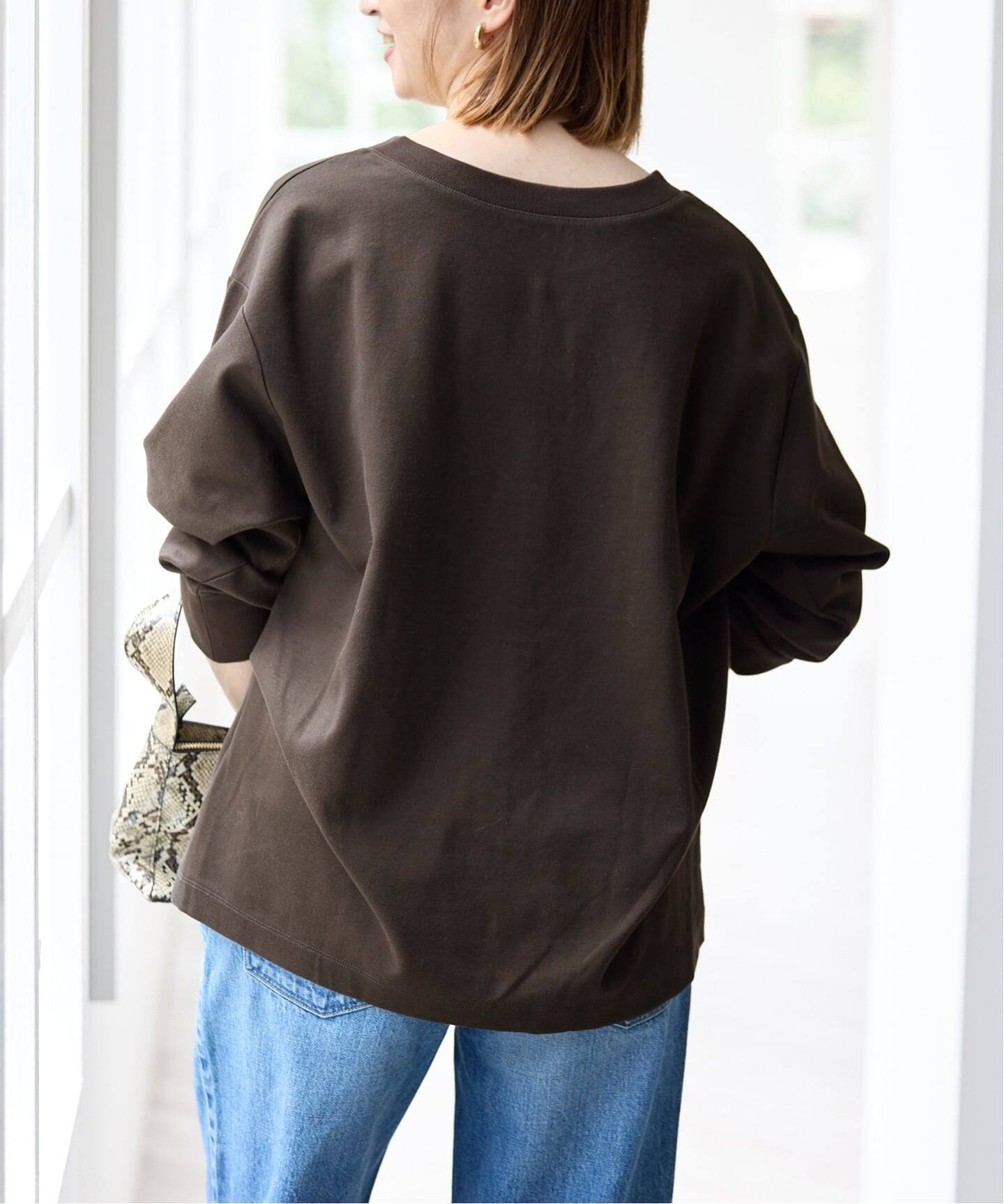 予約》スキッパーネックタックプルオーバー（Tシャツ／カットソー 