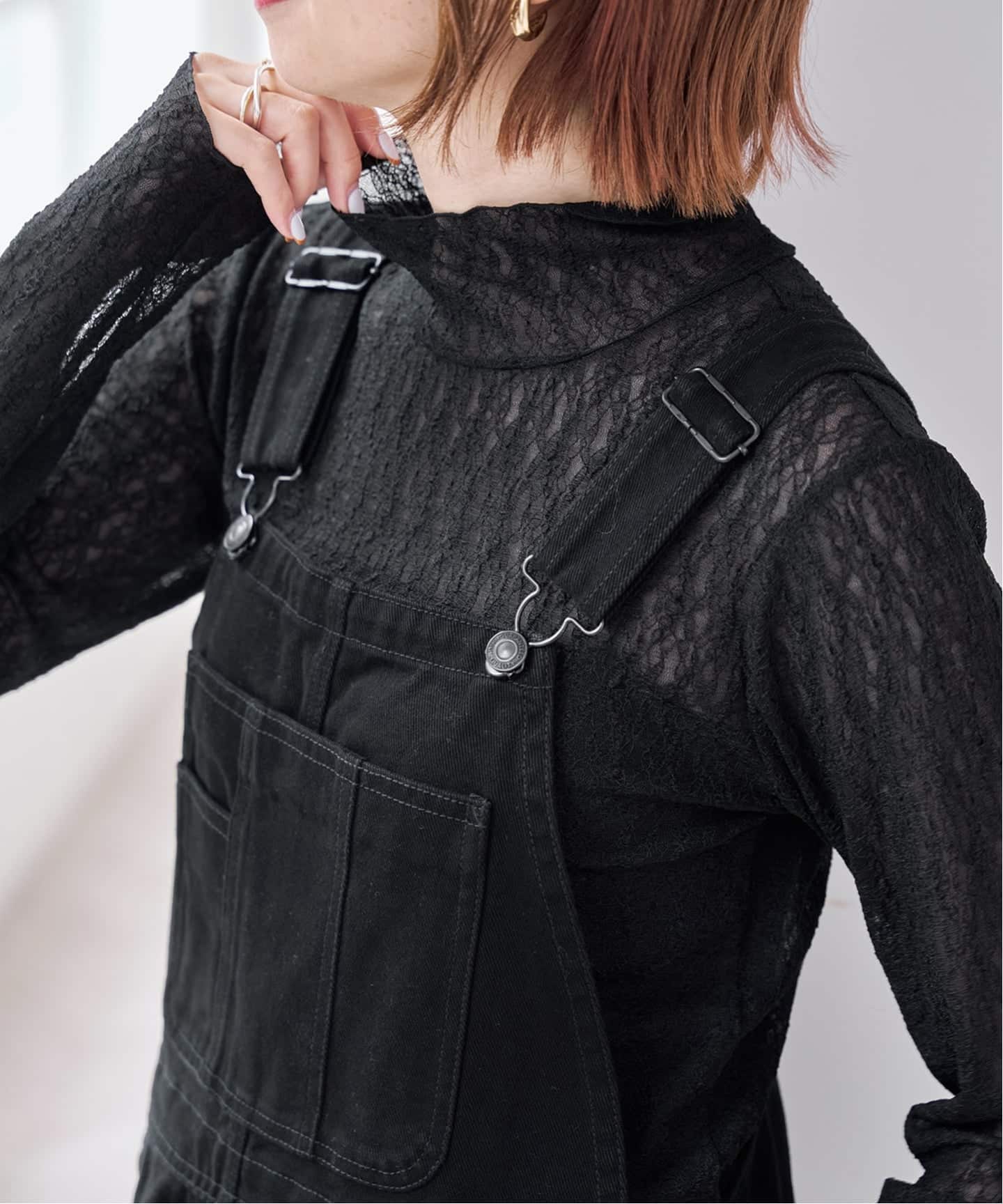 予約》シュリンクレースハイネックプルオーバー（Tシャツ／カットソー