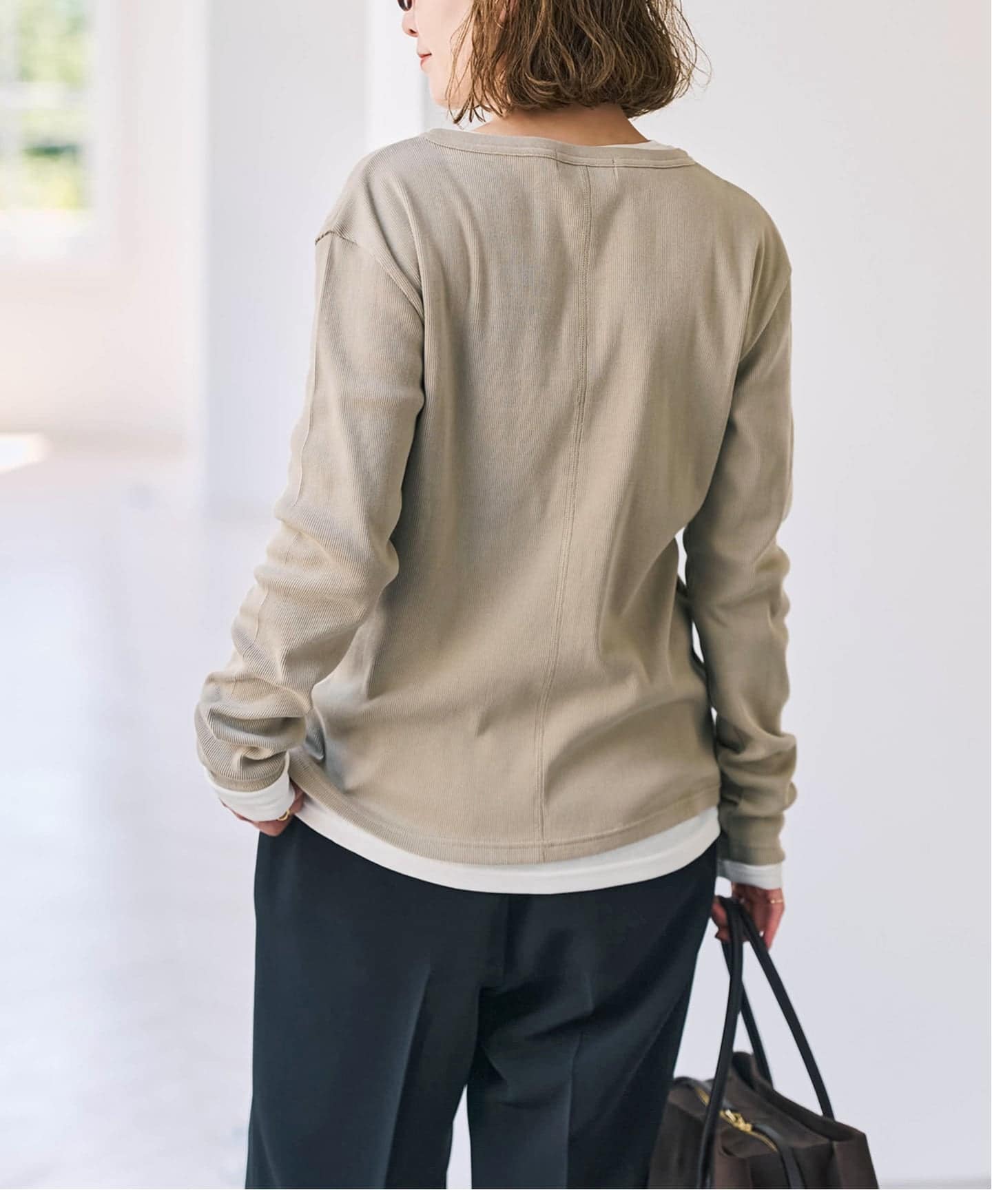 2枚セット》カーデ*ロンTレイヤードジャージ（Tシャツ／カットソー