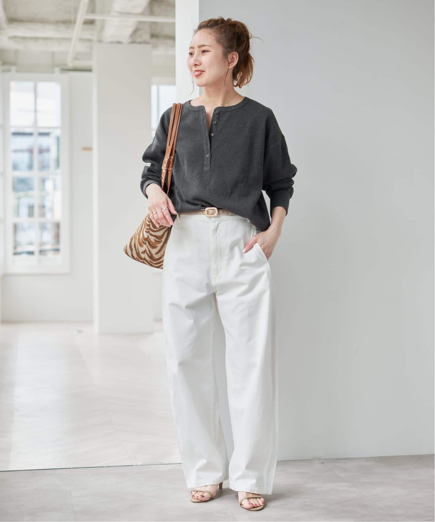 新品タグ付き　Spick & Span 2枚SETヘンリーネックプルオーバー WEB限定 / 追加予約》2枚SETヘンリーネックプルオーバー（Tシャツ