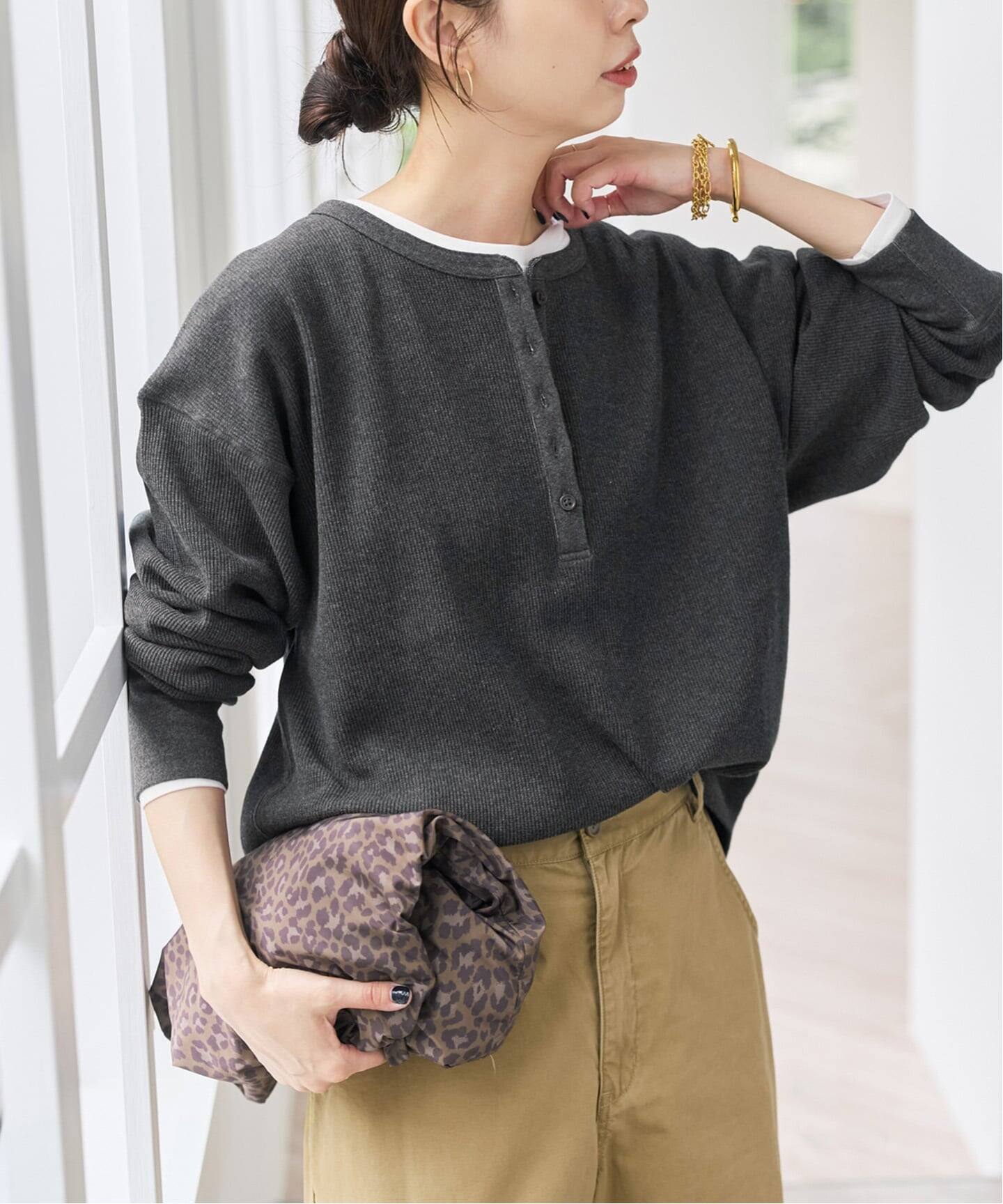 WEB限定 / 追加》2枚SETヘンリーネックプルオーバー（Tシャツ