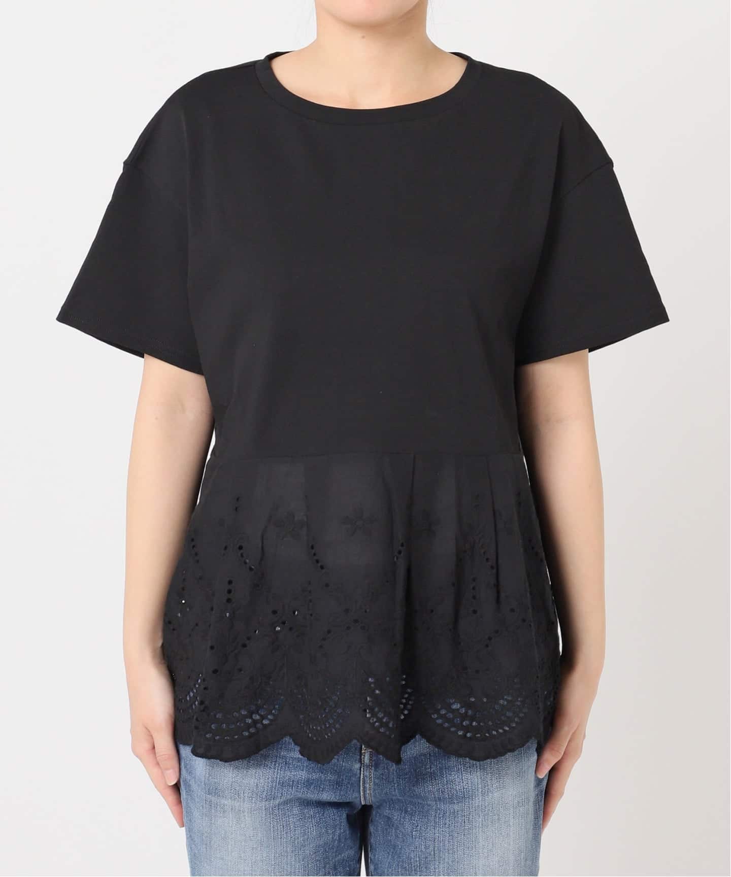 一部店舗+WEB限定 / 予約》カットワークレースペプラムTシャツ（T