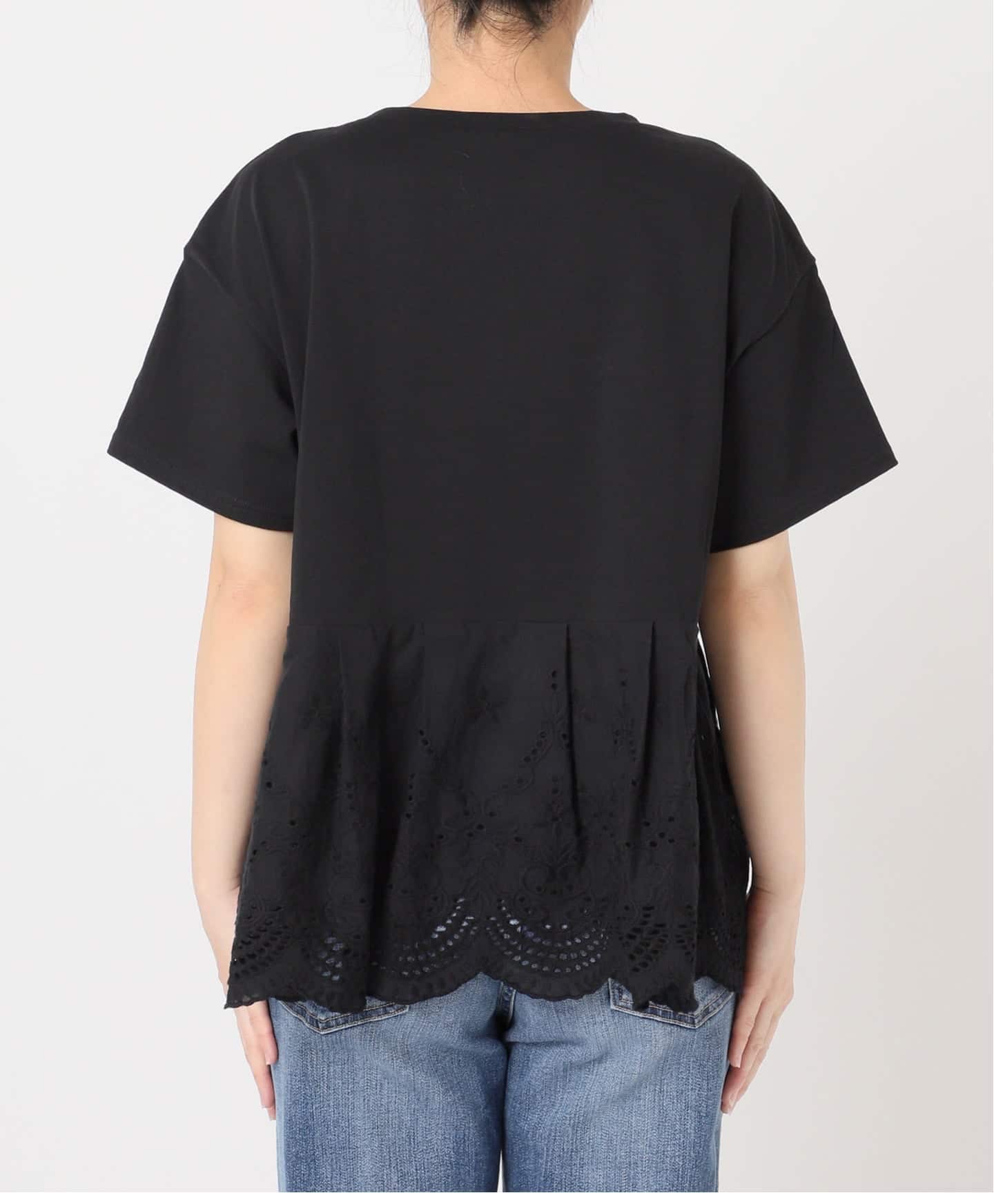 一部店舗+WEB限定 / 予約》カットワークレースペプラムTシャツ（T