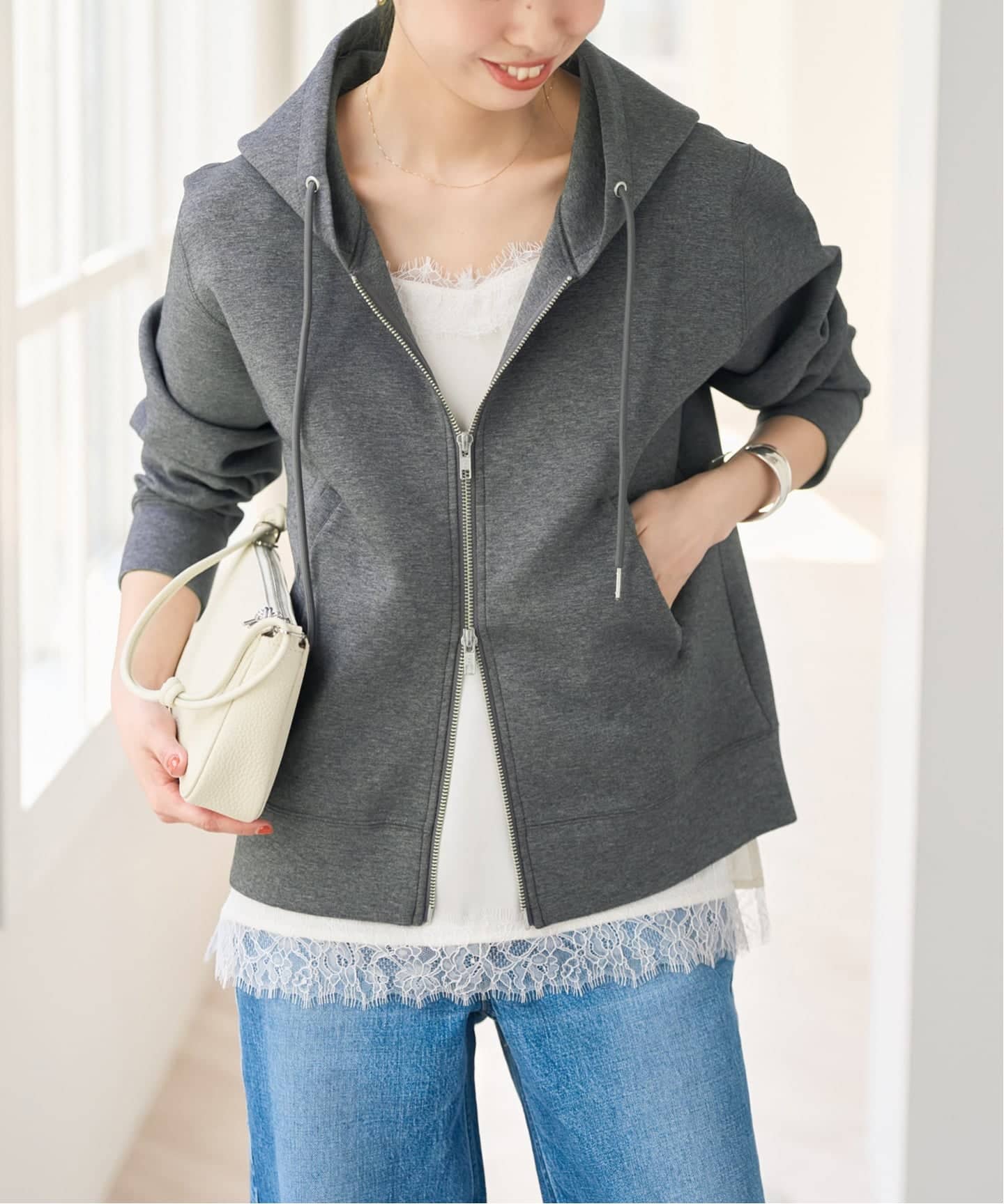 新色有り / 追加》ストレッチジップフードパーカー（パーカー）｜Spick