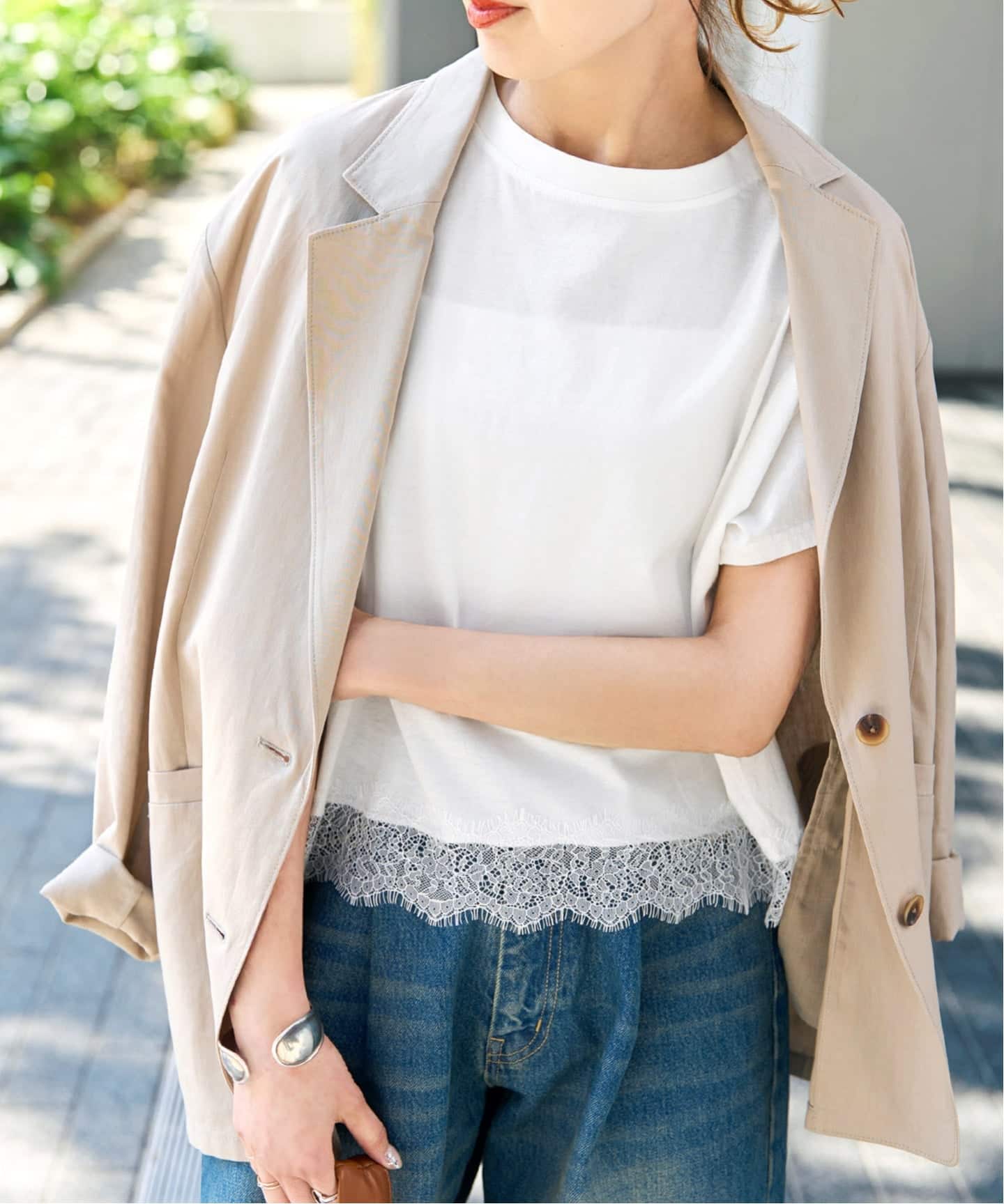 追加2》ヘムレース付きTシャツ（Tシャツ／カットソー）｜Spick & Span