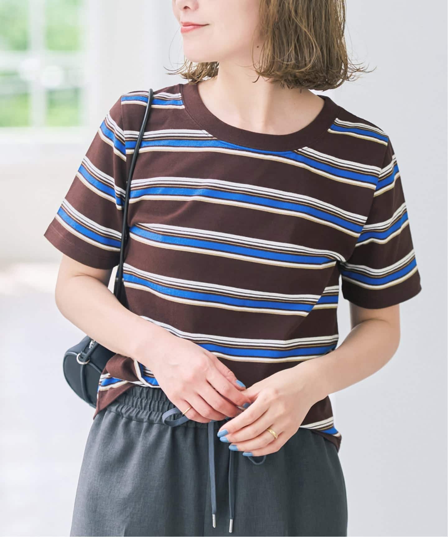 スピックアンドスパン ボーダーカットソー Spick＆Span（スピック アンド スパン） tシャツ マルチボーダーT