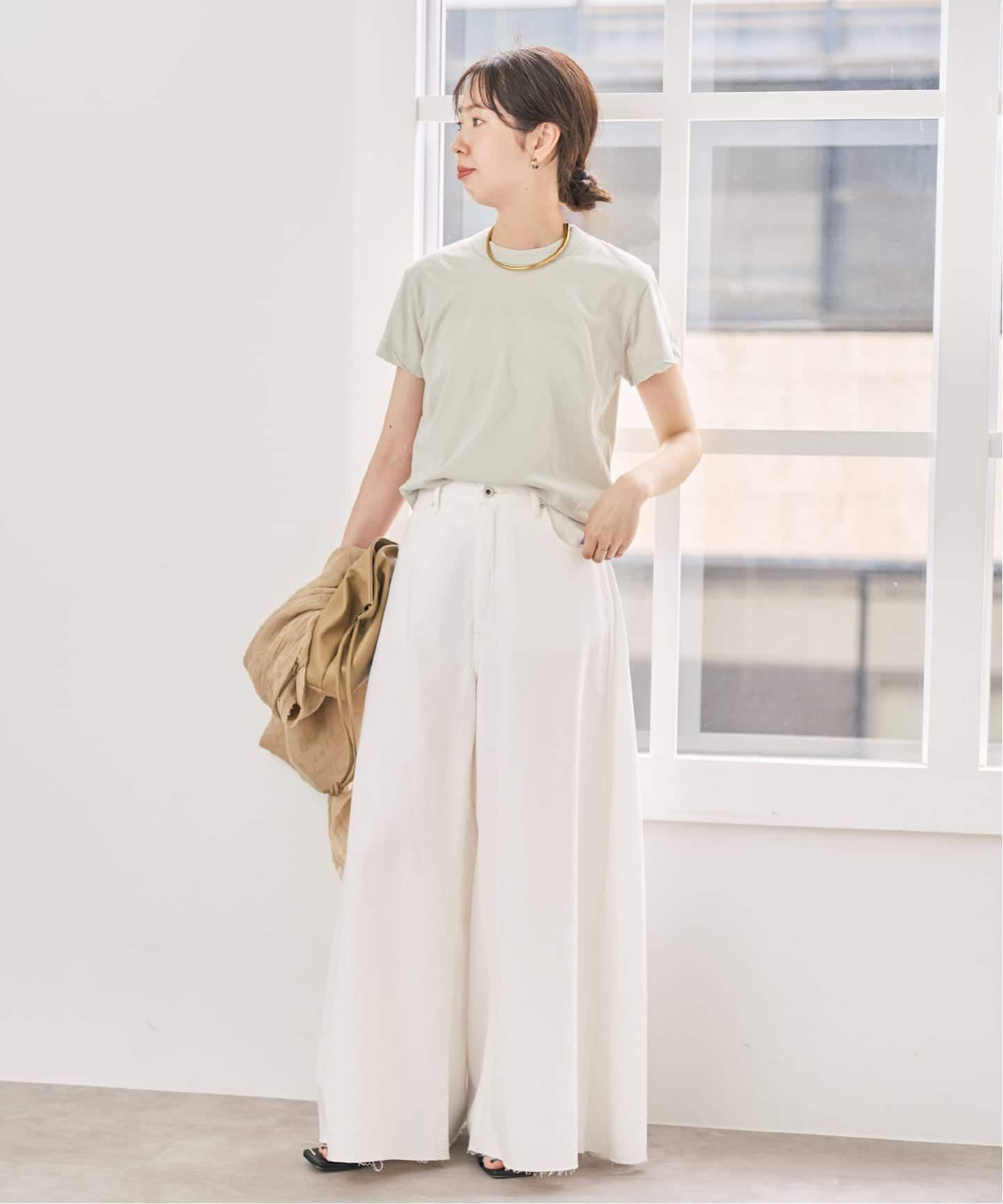 新色有り / 追加》ATON/エイトン FRESCA SINGLE JERSEY TIGHT FIT T-SH