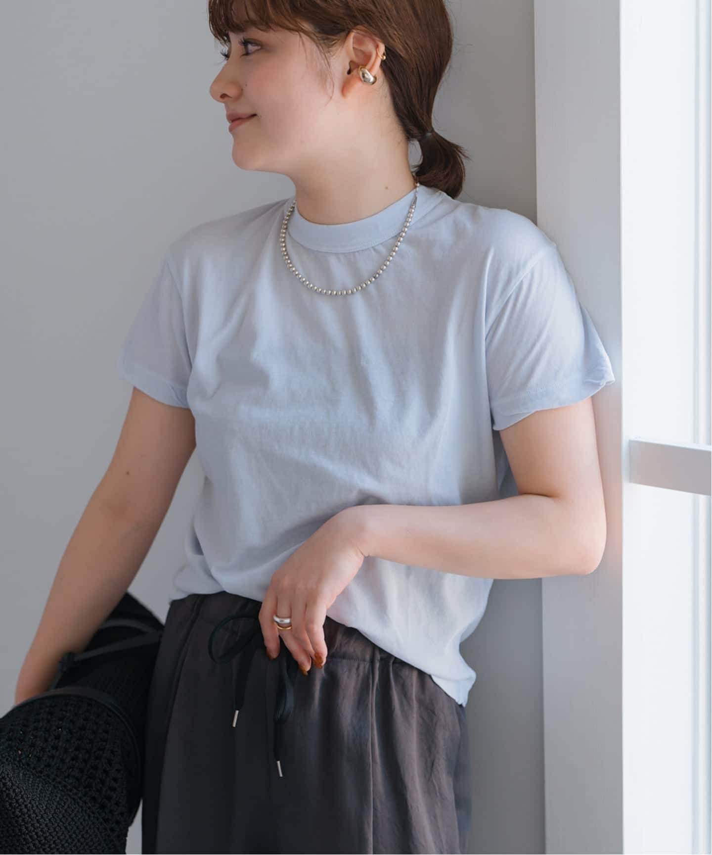 新色有り / 追加》ATON/エイトン FRESCA SINGLE JERSEY TIGHT FIT T-SH