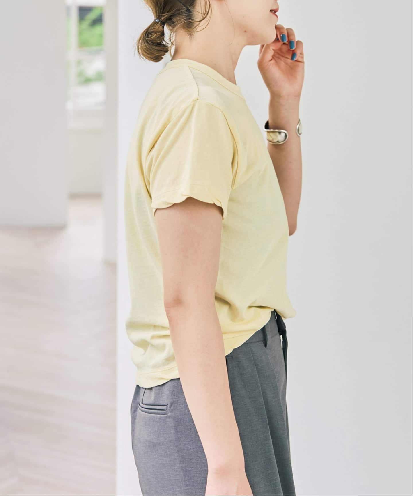 新色有り / 追加》ATON/エイトン FRESCA SINGLE JERSEY TIGHT FIT T-SH