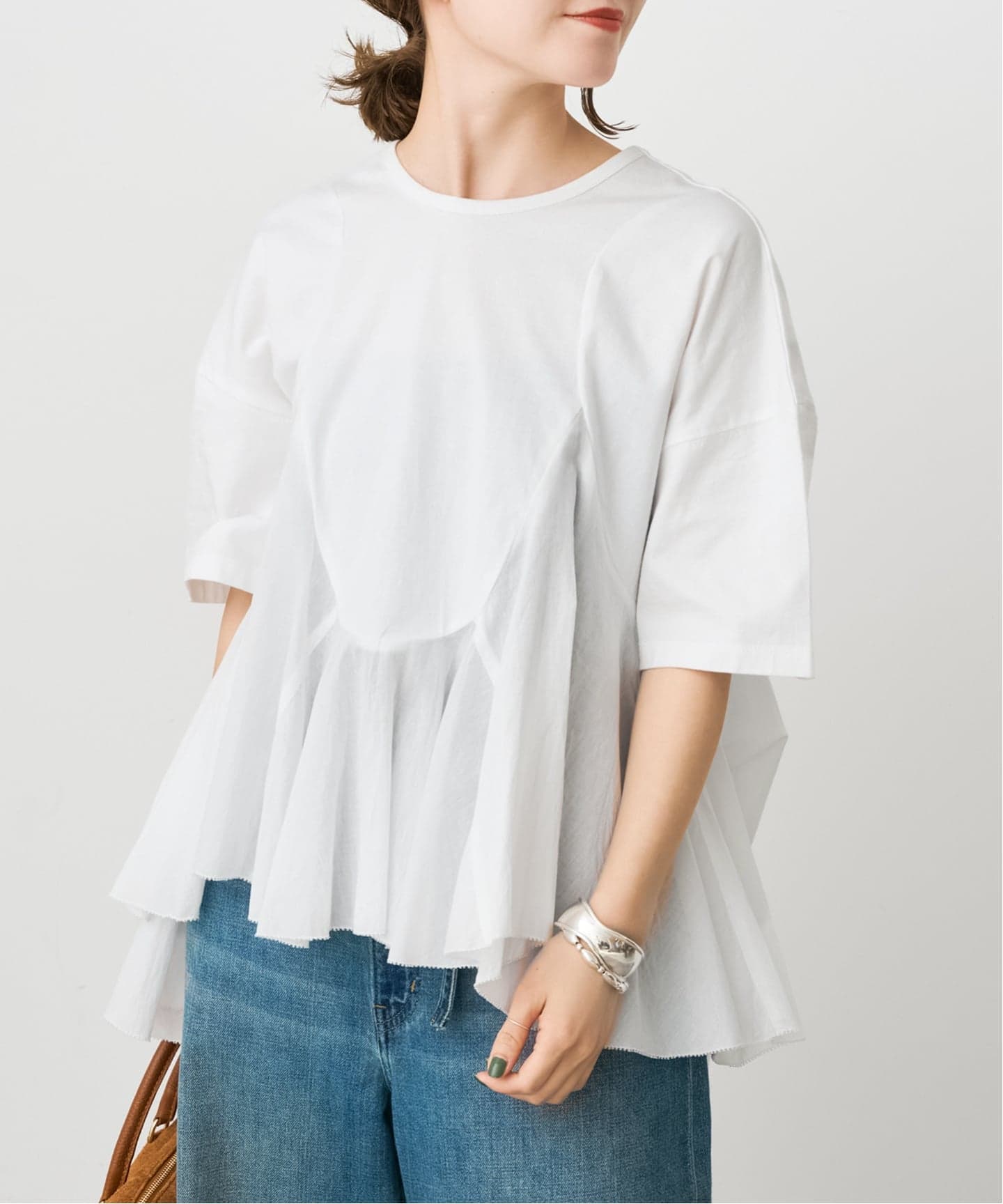 AAYUSHI / アユーシ ペプラムラッフルTシャツ（Tシャツ／カットソー