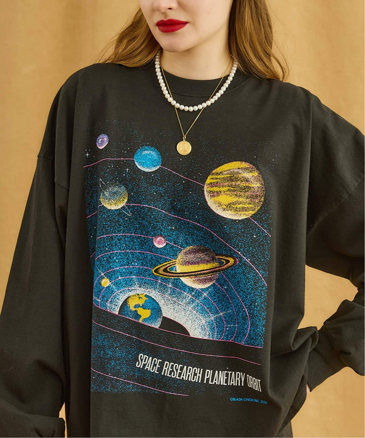 一部店舗+WEB限定》oblada / オブラダ PLANET LONG TEE（Tシャツ