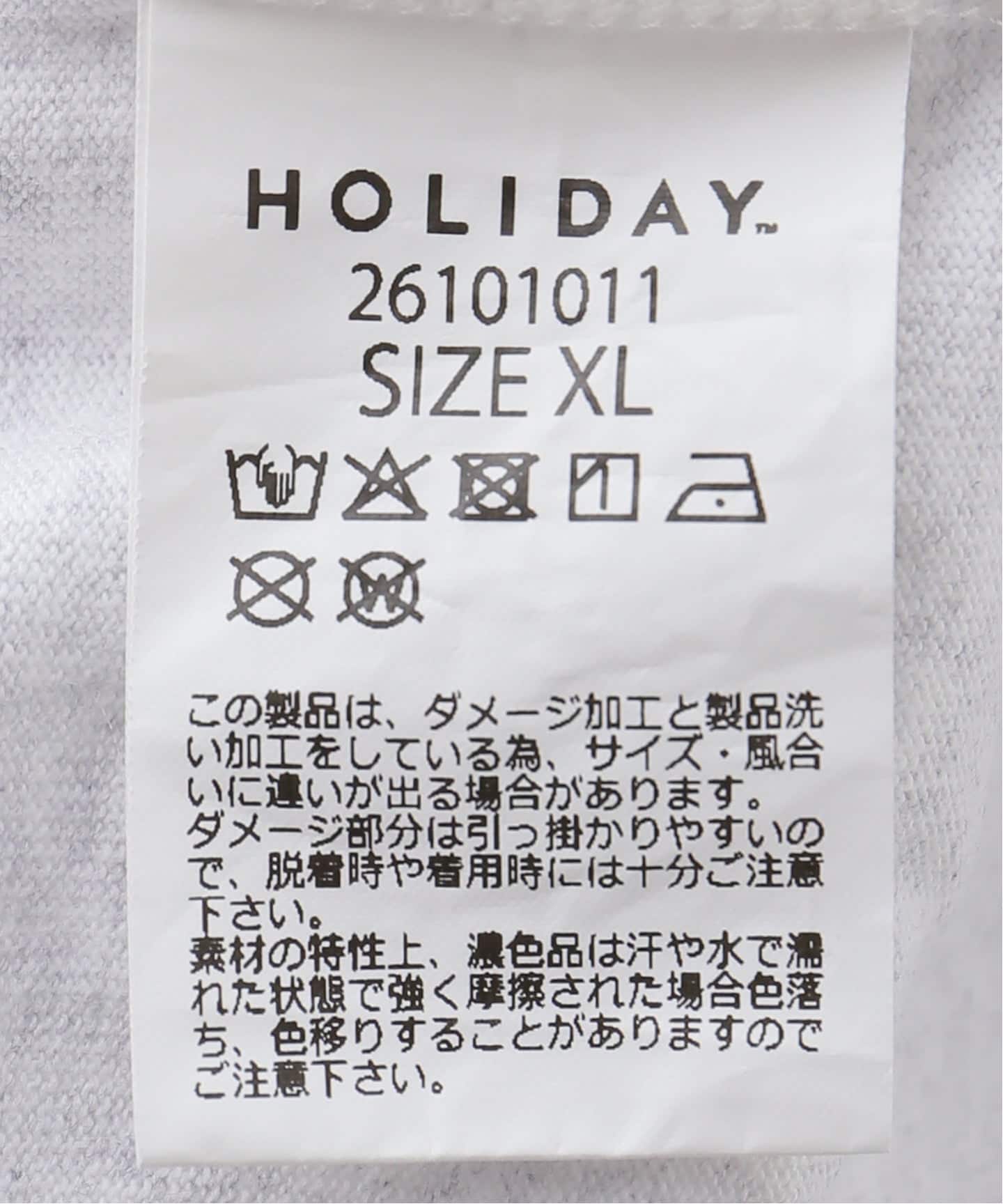 一部店舗+WEB限定》HOLIDAY / ホリデイ SUPER FINE DRY DAMAGE L/S T