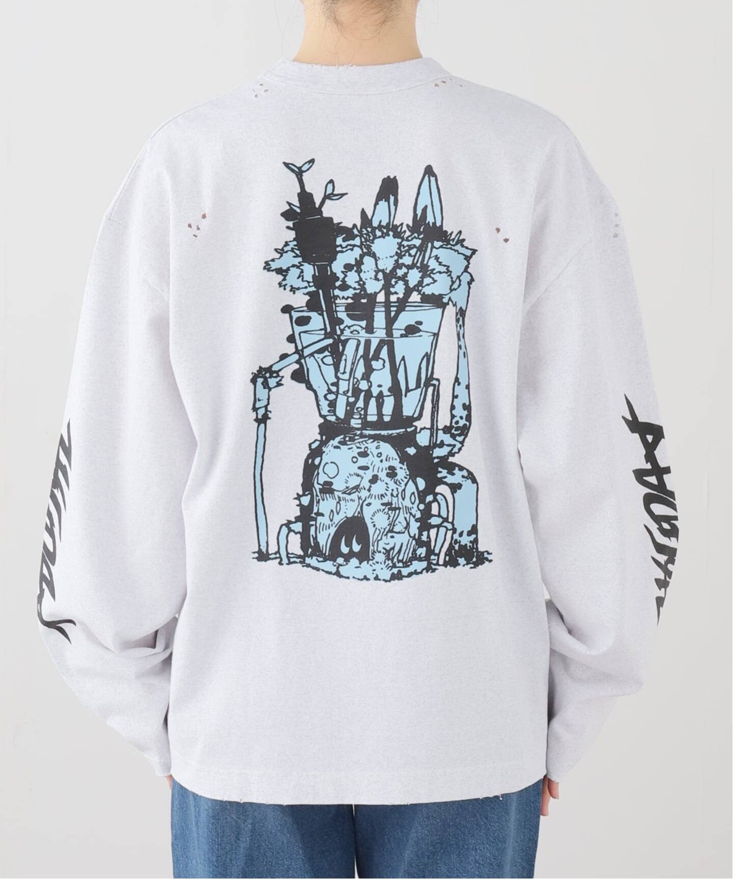 一部店舗+WEB限定》HOLIDAY / ホリデイ SUPER FINE DRY DAMAGE L/S T