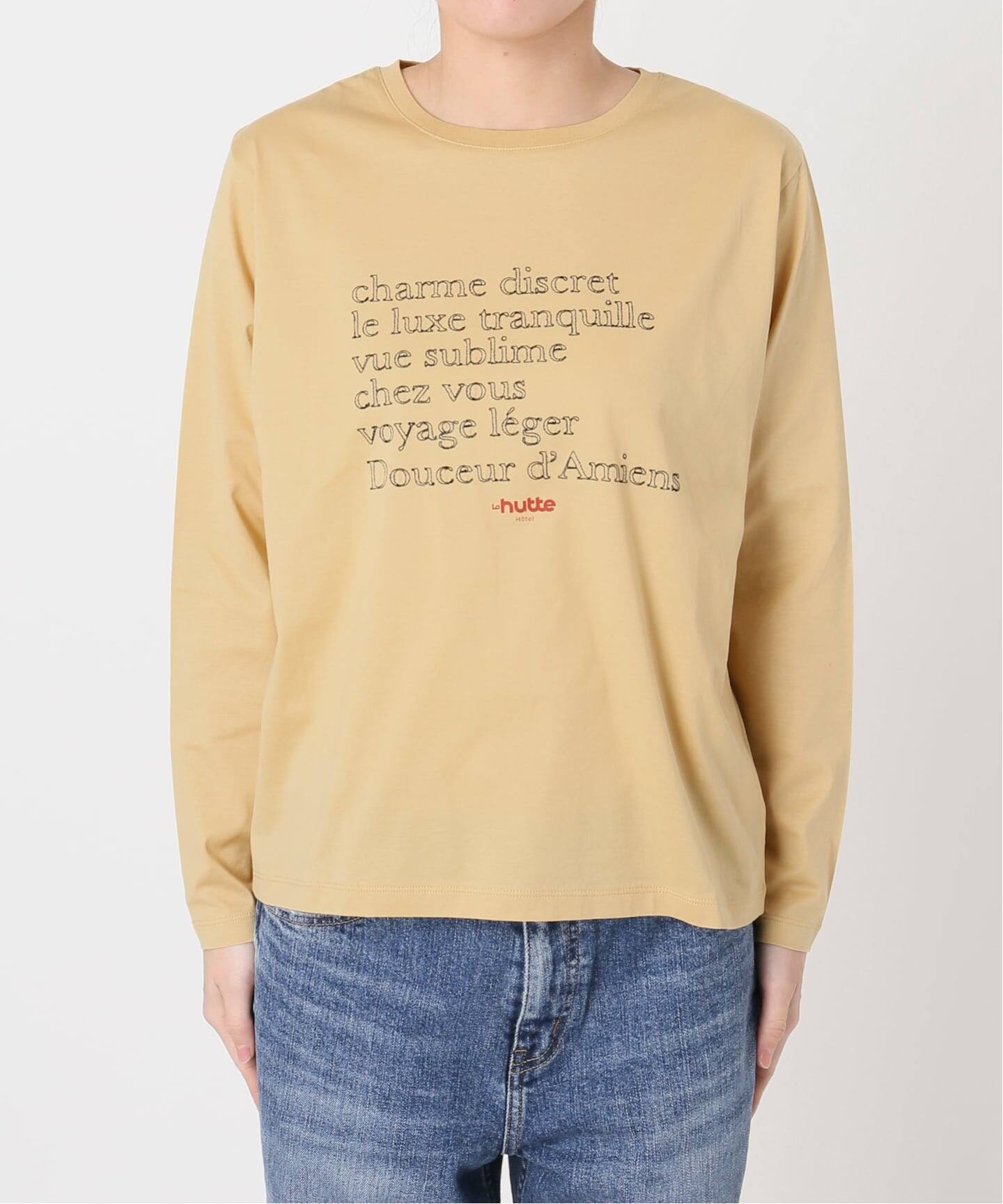予約》La Hutte / ラ ユット 別注ロゴ刺しゅう L/S Tee*（Tシャツ