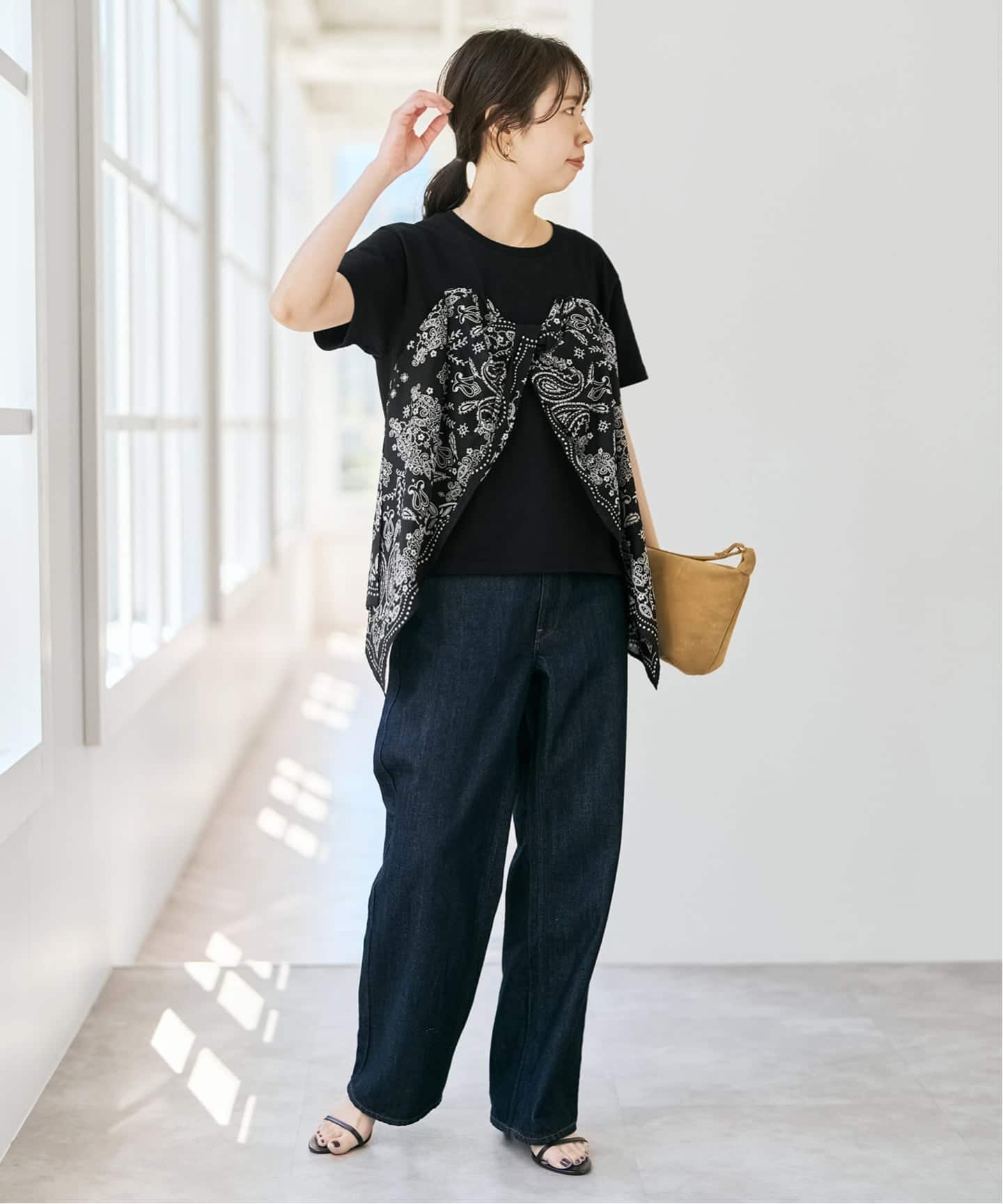 manipuri マニプリ 別注 ビスチェ Tシャツ 洗える スカーフ マニプリ」の洗えるビスチェTシャツが優秀すぎる【ELLEエディターズ